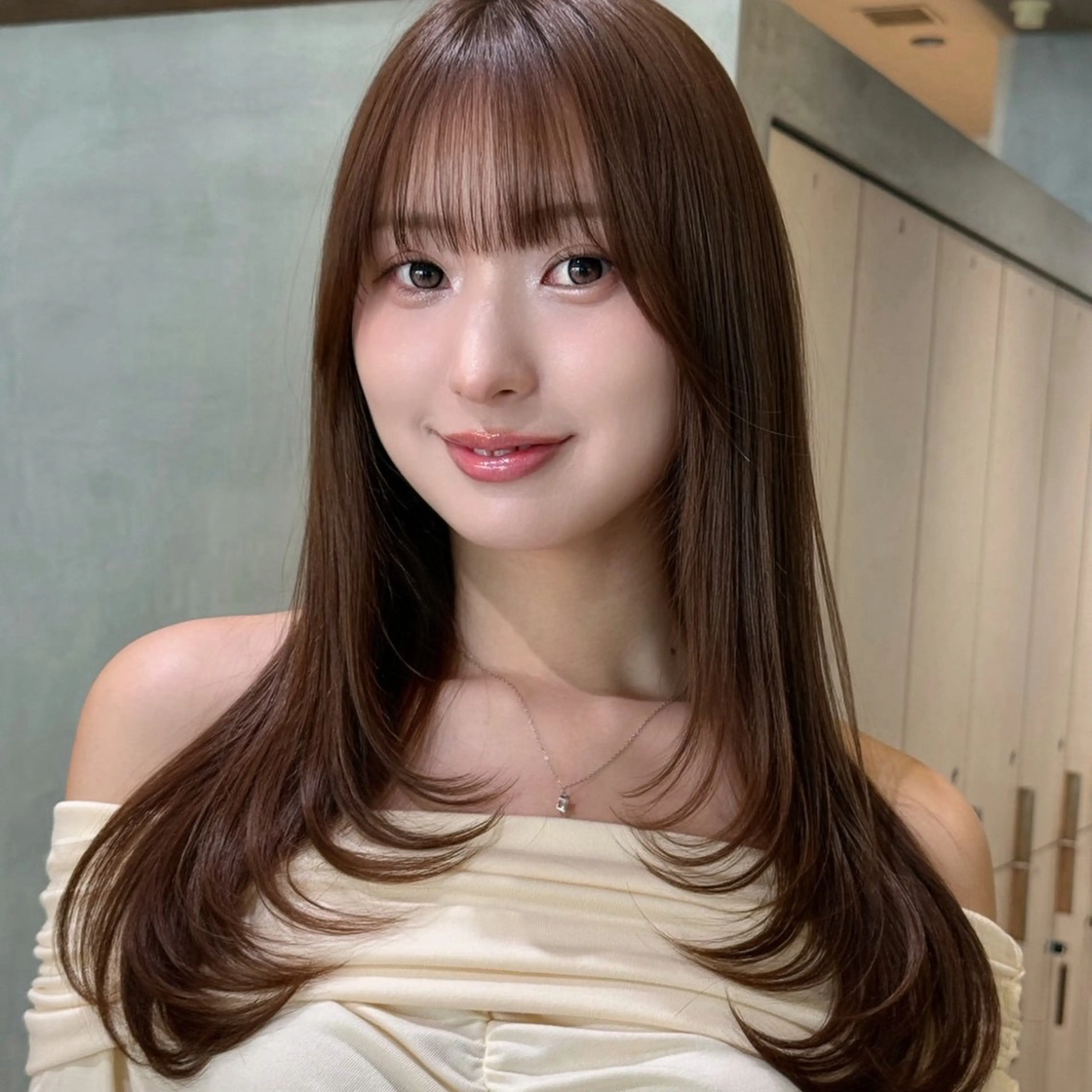 セミロング 韓国ヘア/美髪矯正/ Haruna🦋のヘアスタイル