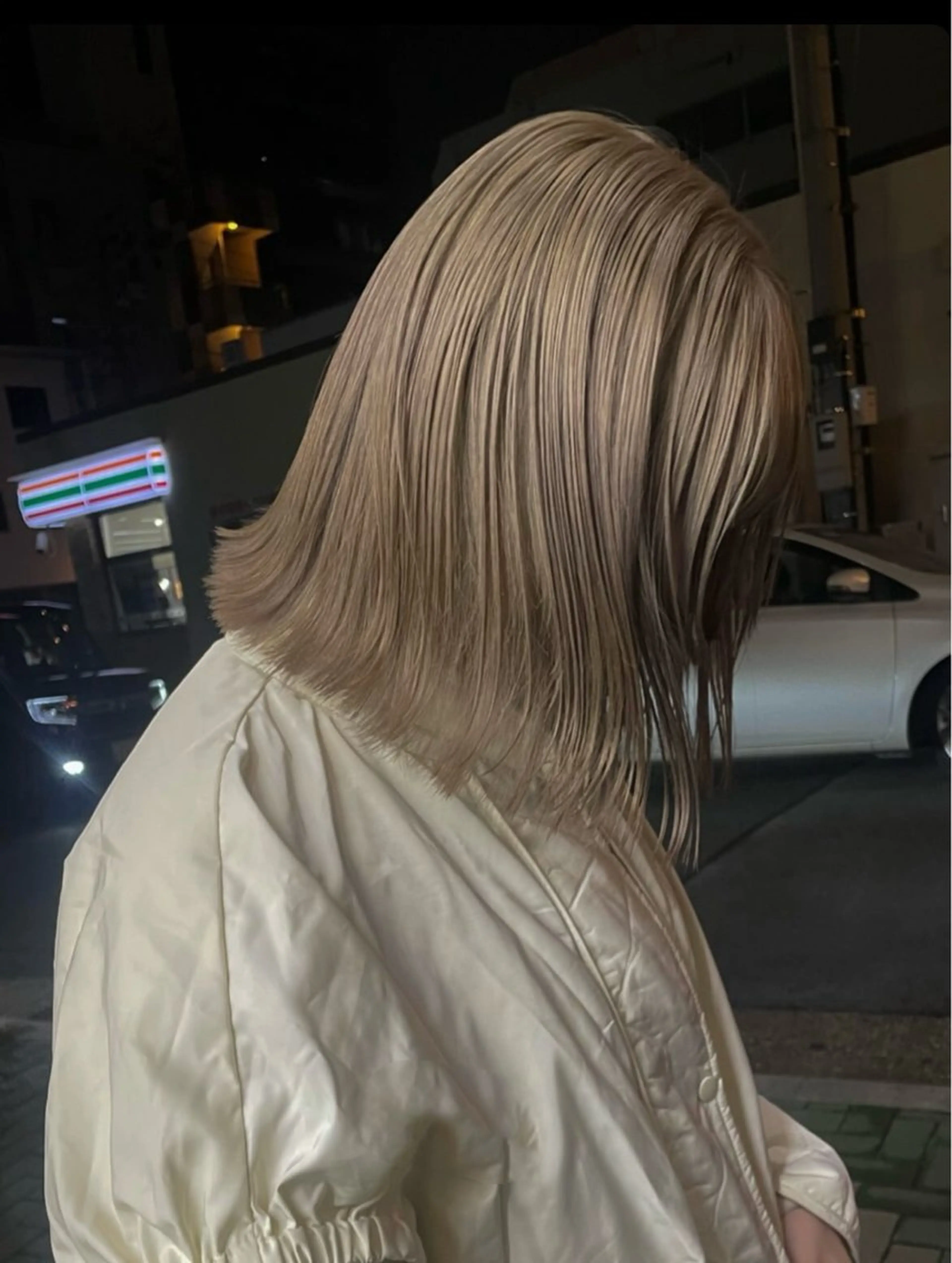 ミディアム カラー ヘアカラー トリートメント カットモデル/ ハイトーン/ゆうあのヘアスタイル