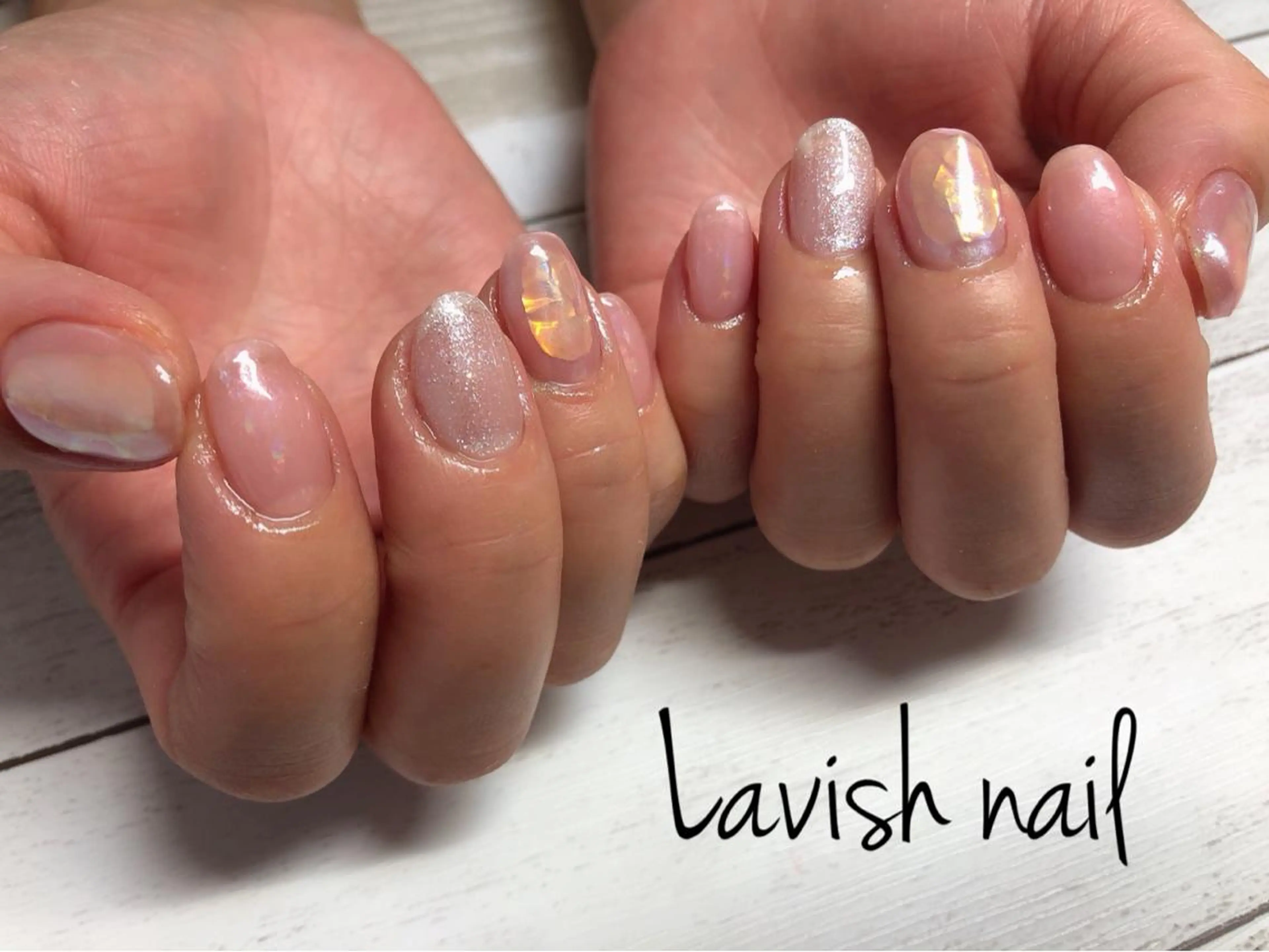 ネイル 氷ネイル・うるうるネイル ハンドネイル Lavish nailのネイルデザイン