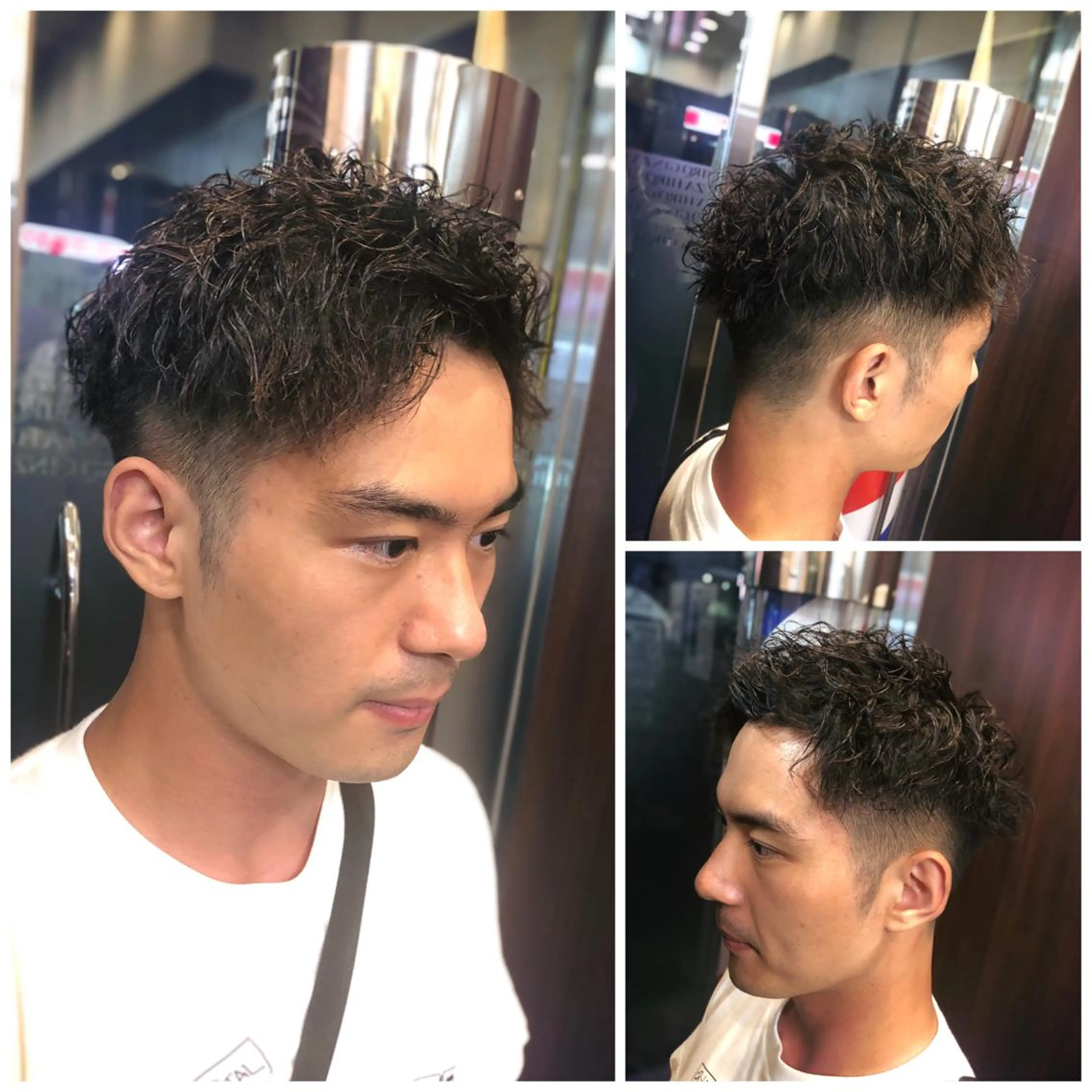 ショート パーマ ツイストパーマ メンズカット 知念　新菜のヘアスタイル