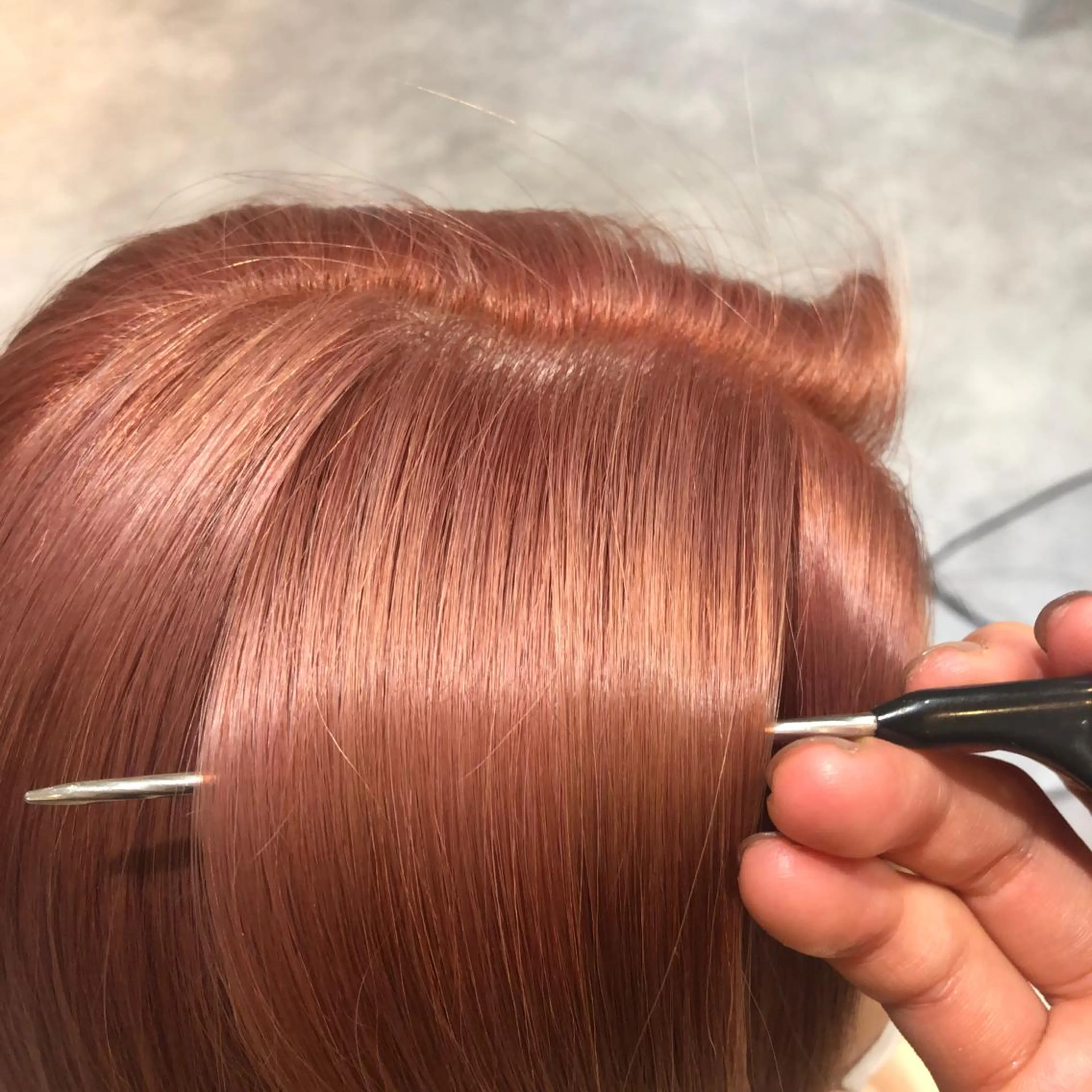 ロング カラー オレンジ GIEN 末吉 海斗のヘアスタイル