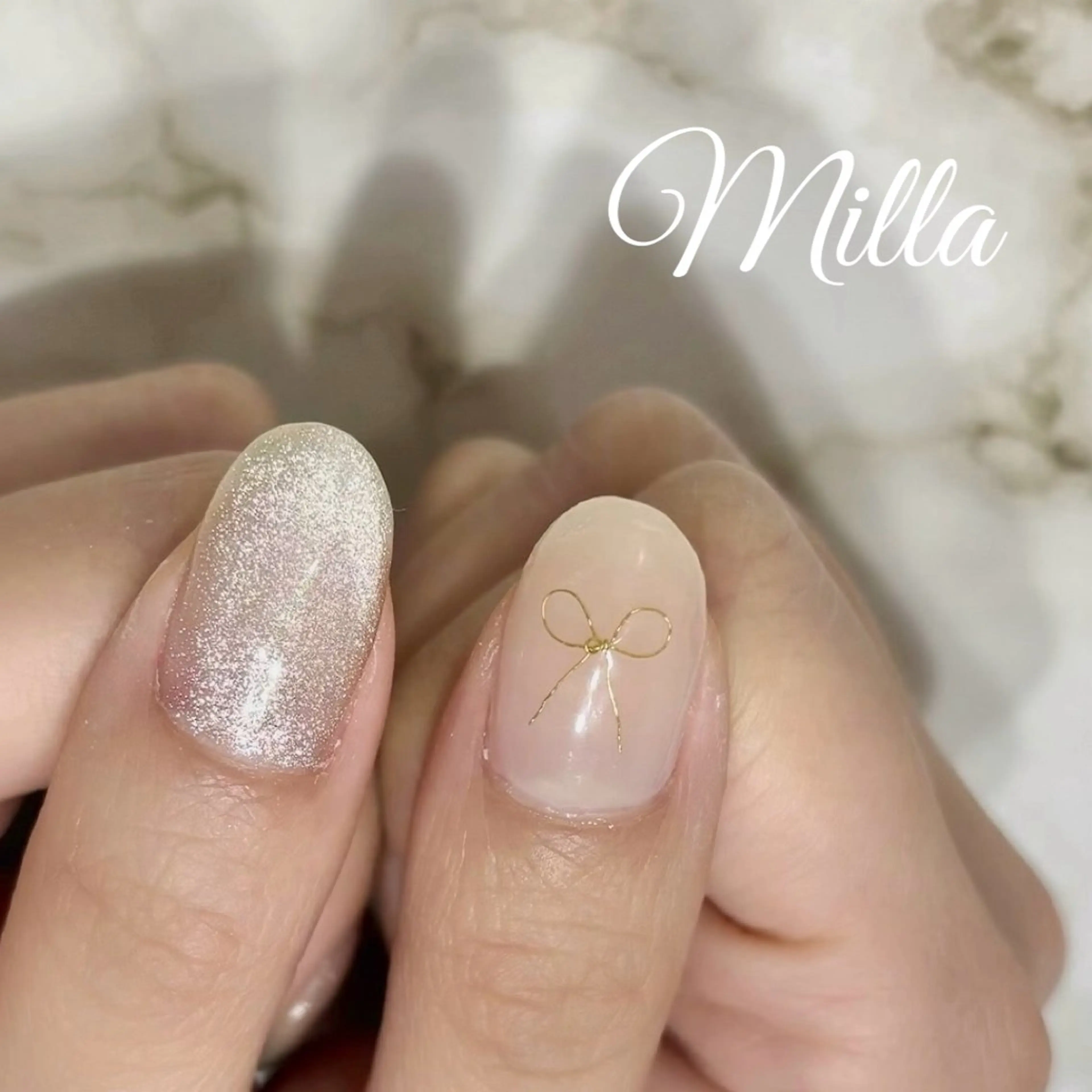ネイル リボン Nail Salon Milla / ミラのネイルデザイン