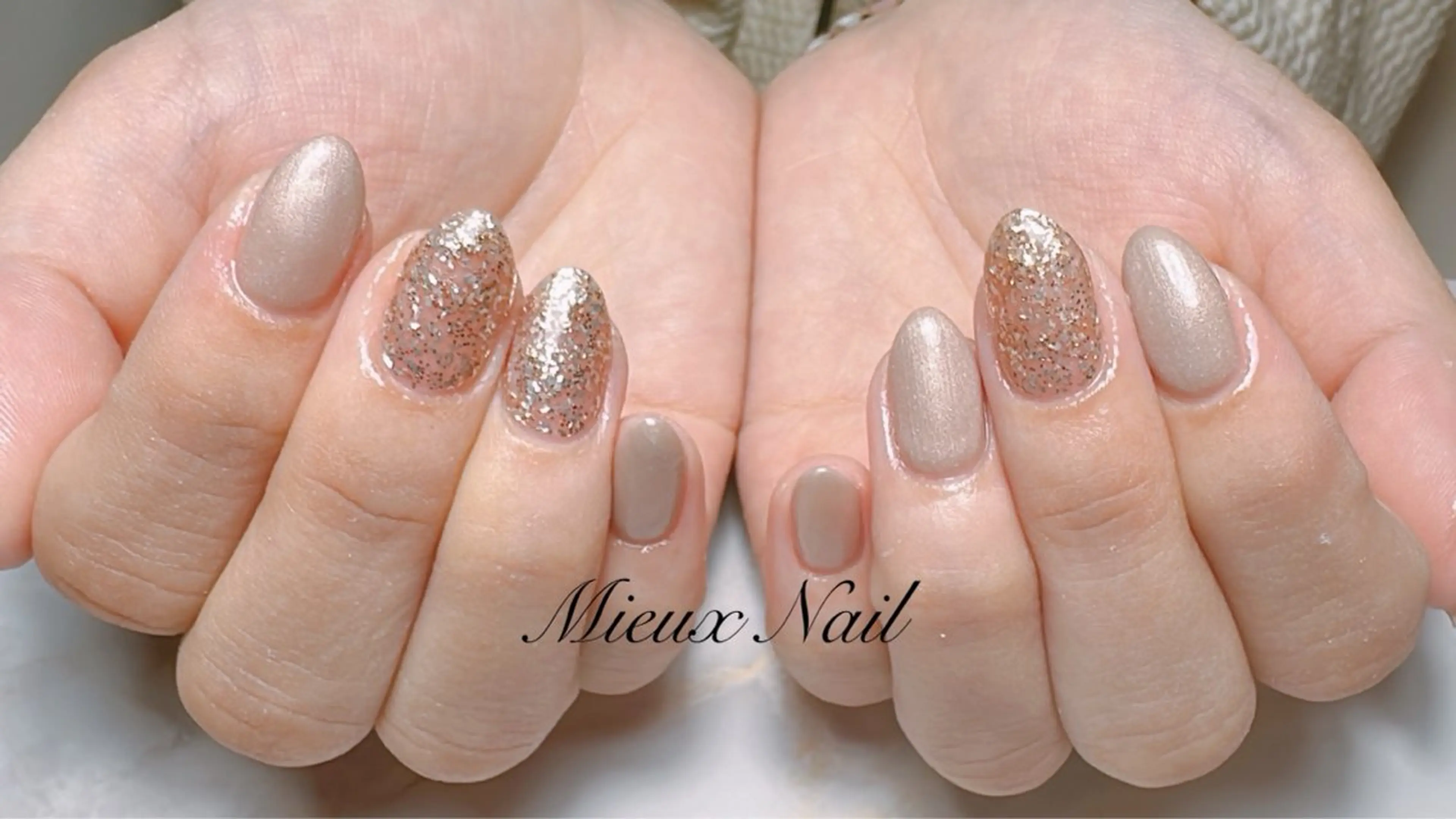 ネイル ブルー ジェルネイル パラジェル ハンドネイル 市川 麻衣子のネイルデザイン