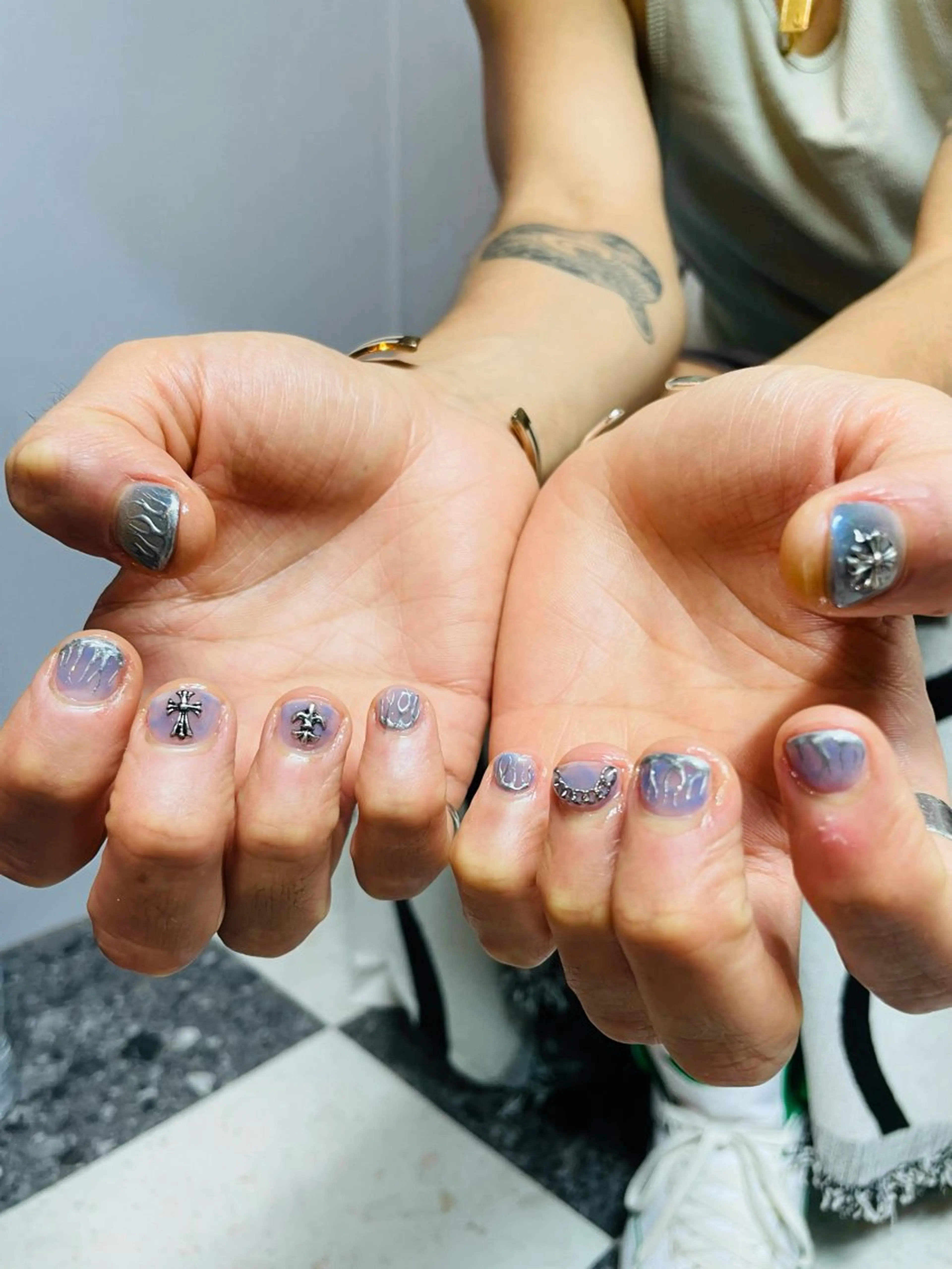 ネイル メンズネイル シンプルネイル ハンドネイル posa nail モエミのネイルデザイン