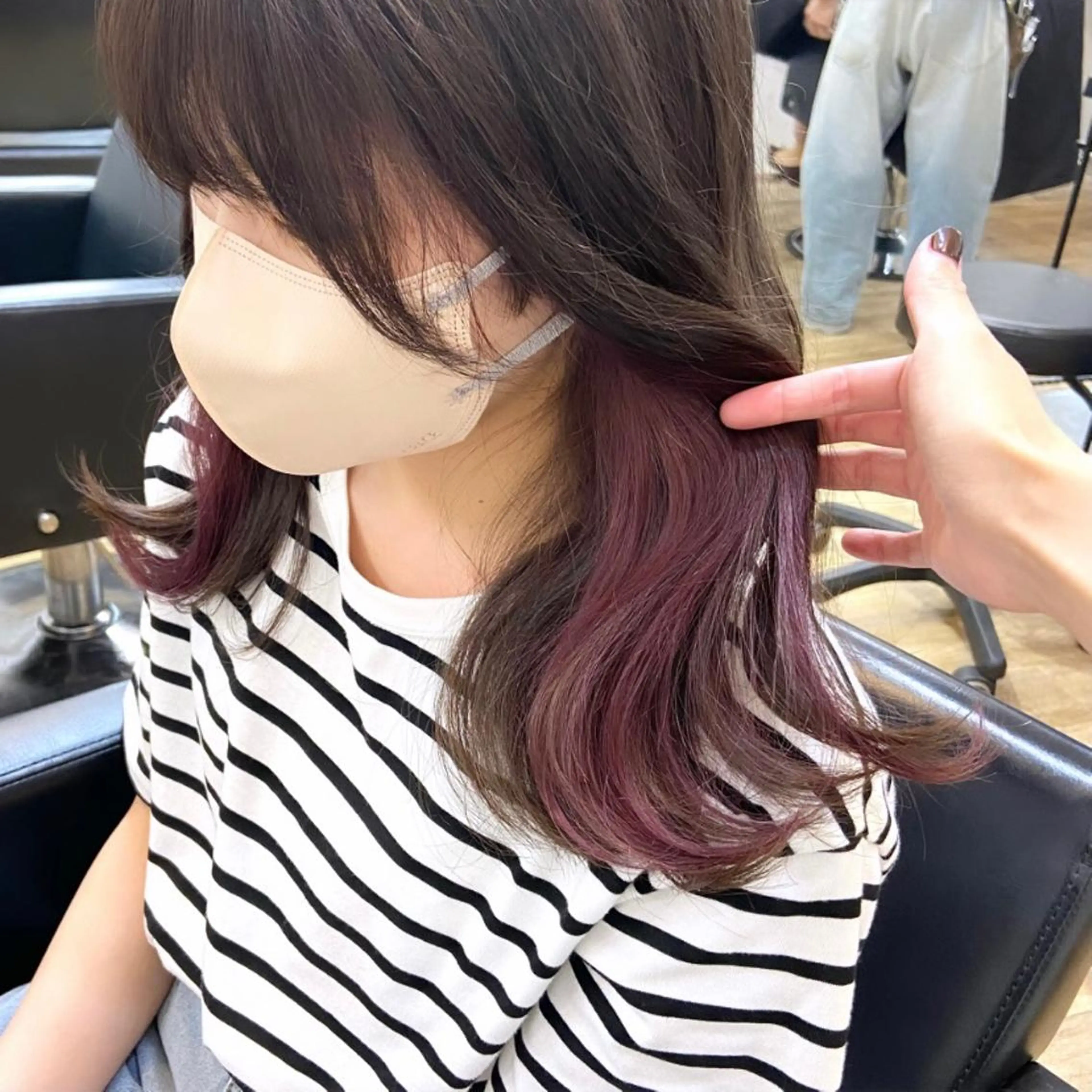 セミロング カラー ベージュカラー ブリーチ ケアブリーチ 透明感カラー ダブルカラー mai 🎀 / 梅田美容室のヘアスタイル