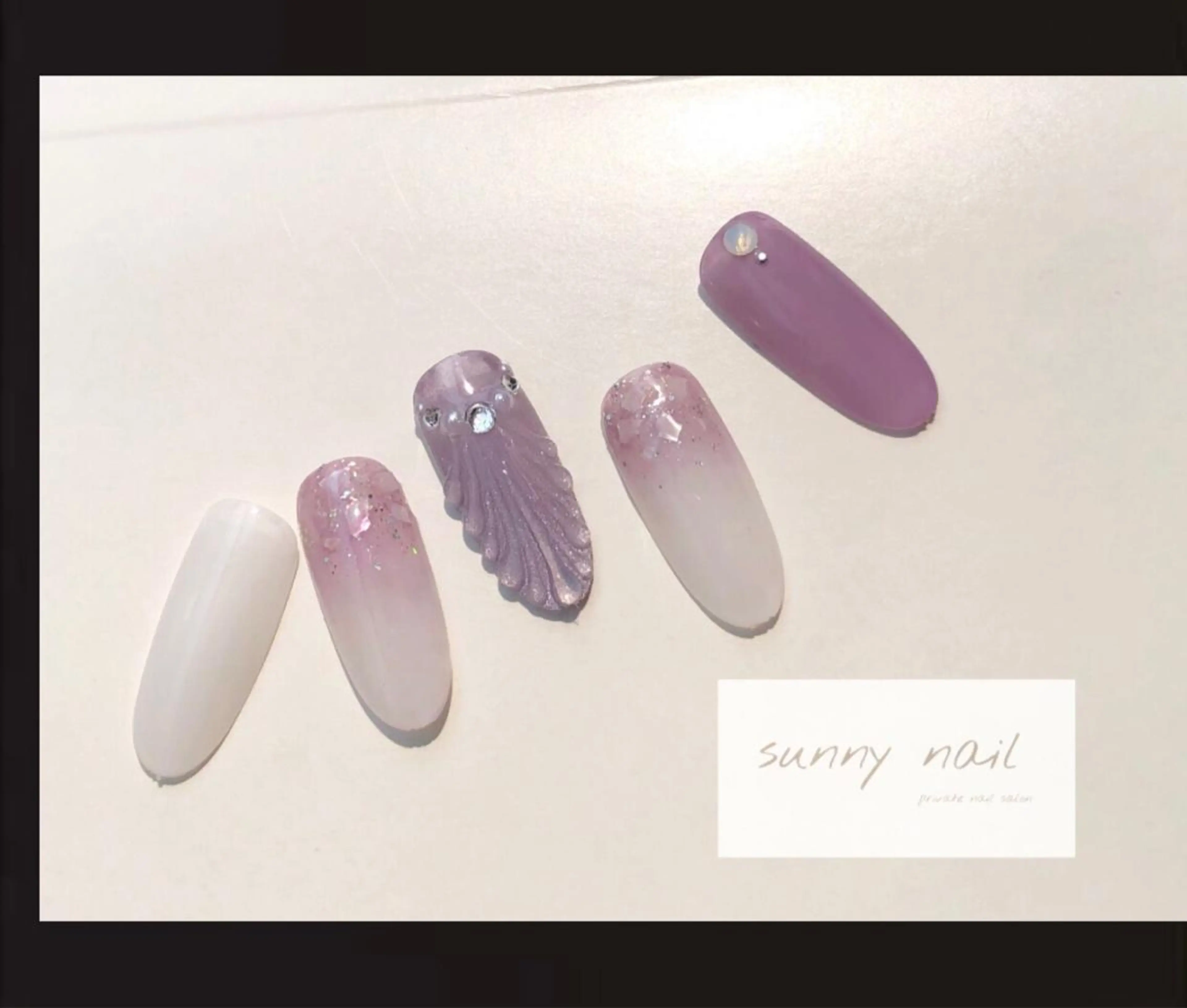 ネイル アートネイル ジェルネイル ニュアンスネイル パラジェル パープル sunny nailのネイルデザイン