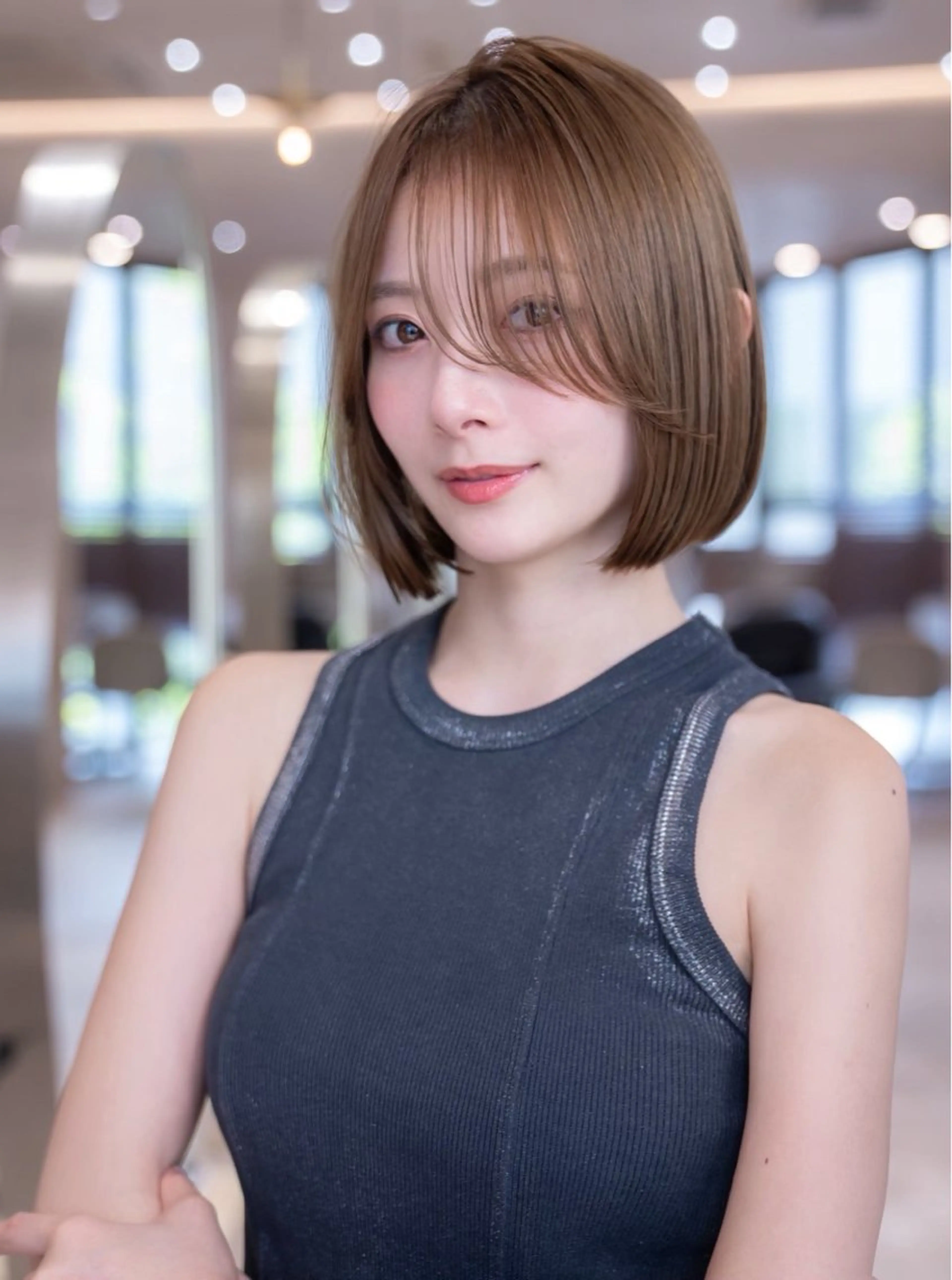 ミディアム カラー カット ヘアカラー トリートメント 渋谷/レイヤーボブ・ 韓国ボブ特化/楓のヘアスタイル