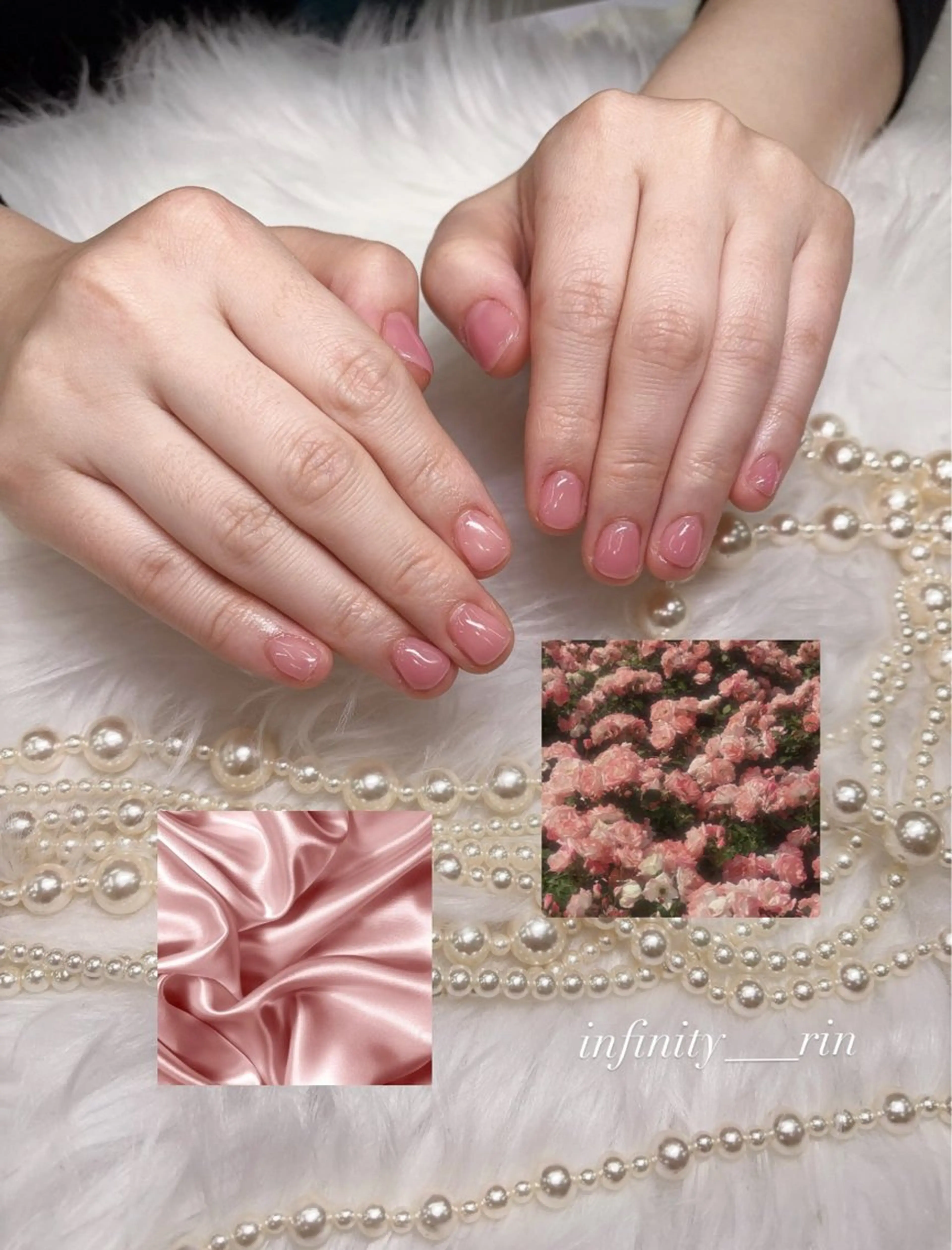 ネイル ピンク 春ネイル ネイルサロン Infinity 新宿店所属・Rin ⟡.·𝜗𝜚のネイルデザイン