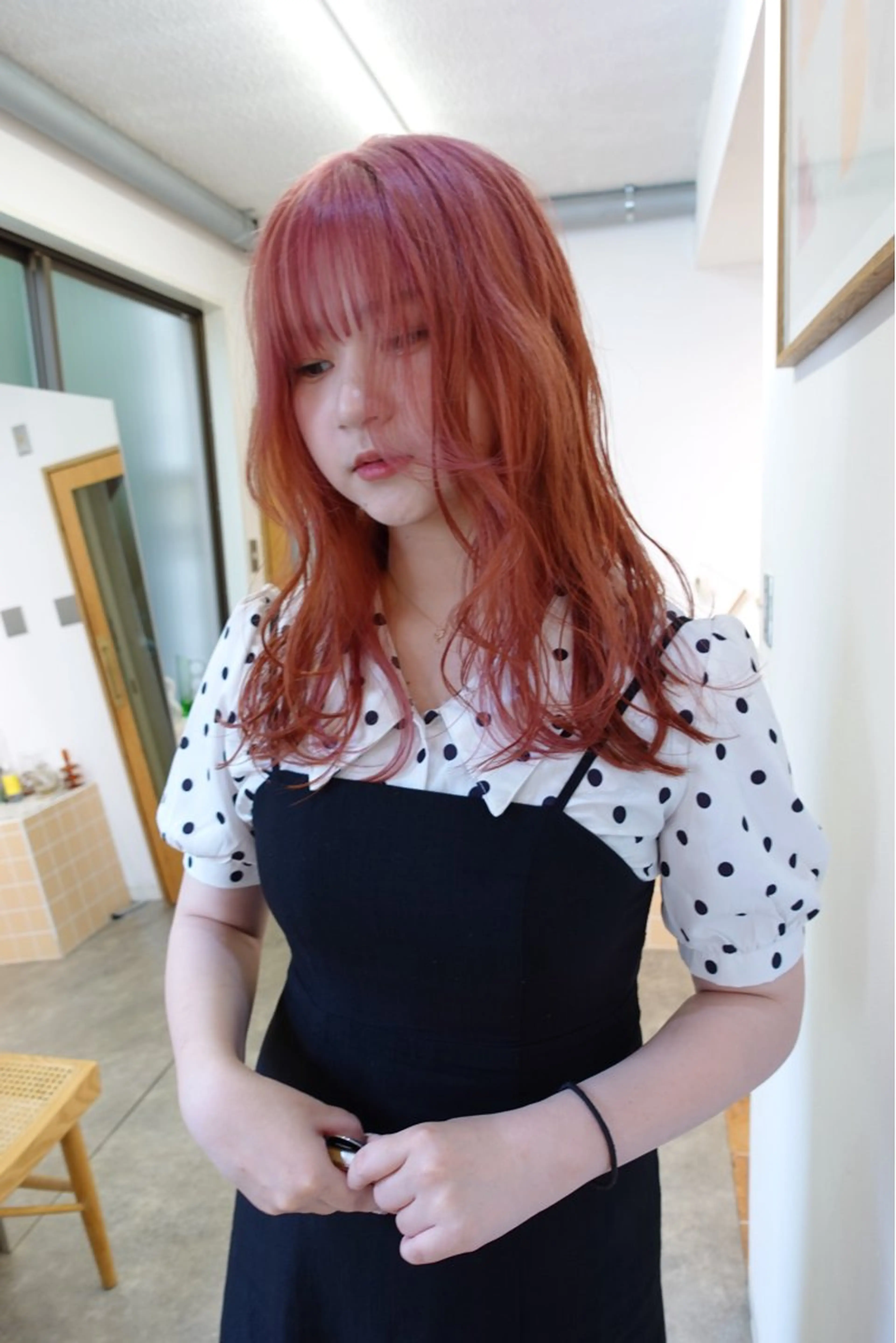 ロング カラー nishido ハイライト/メンズのヘアスタイル