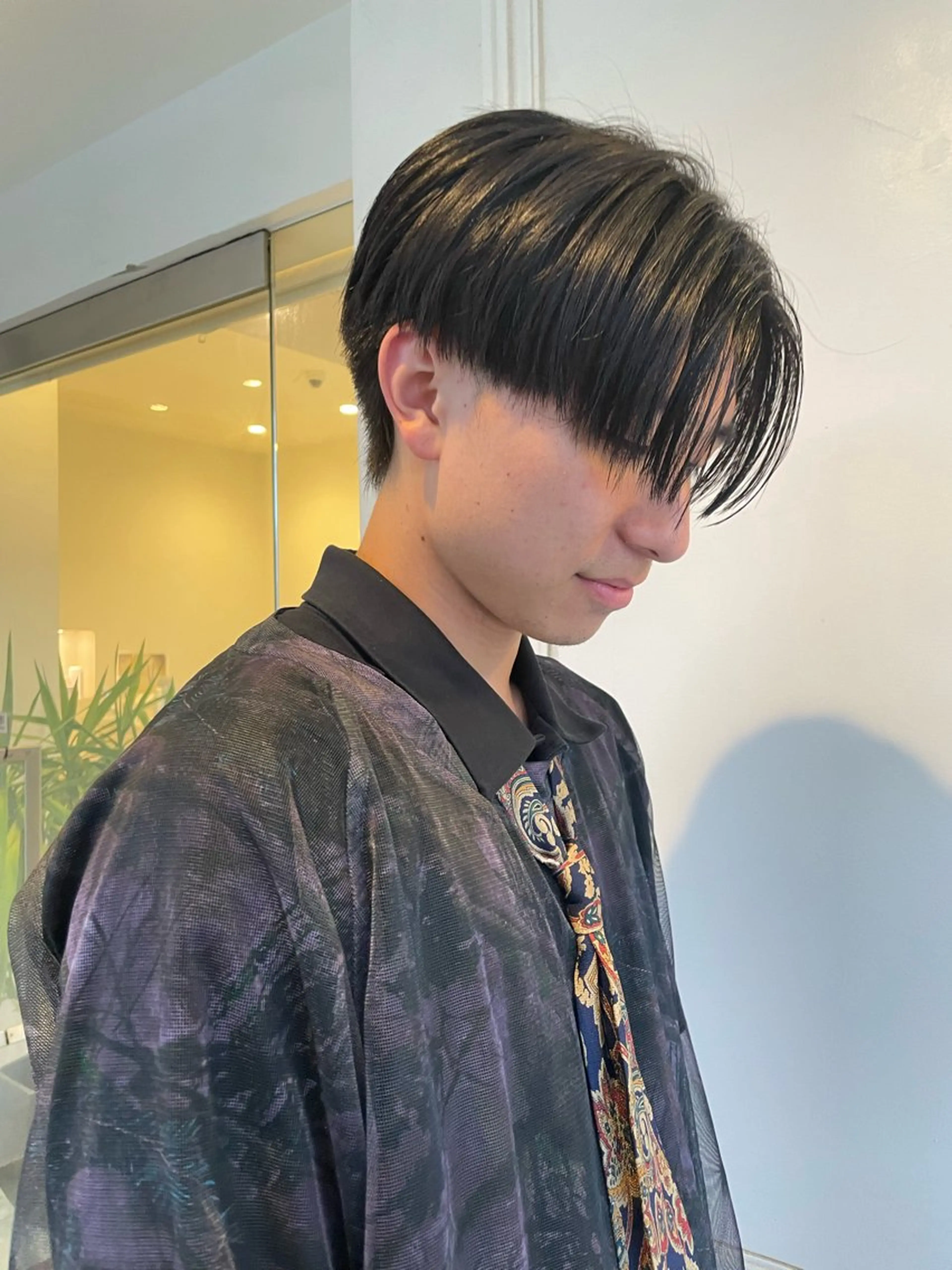 メンズ センターパート 野田 カレンのヘアスタイル