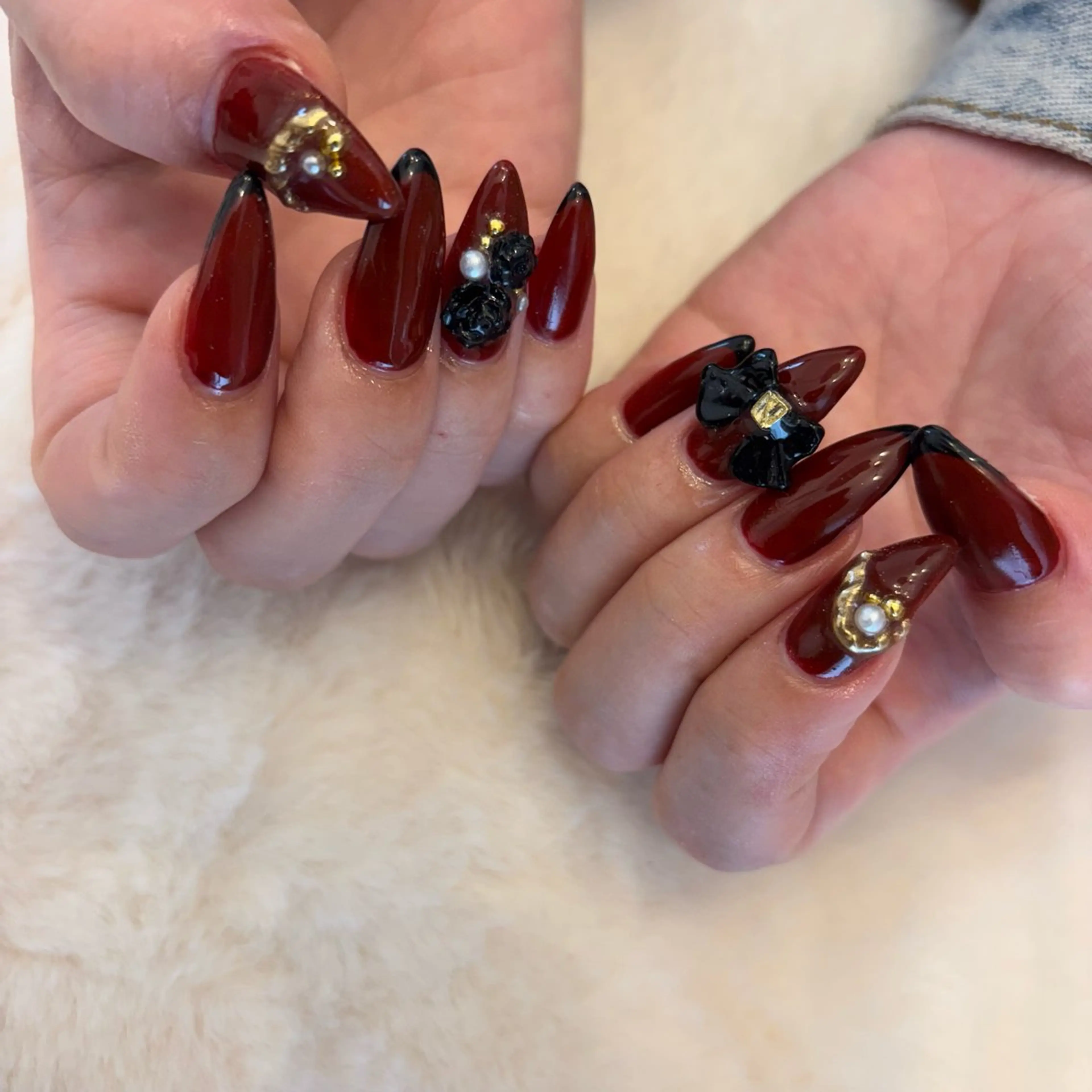ネイル ボルドー ハンドネイル Sea  nail by emaのネイルデザイン