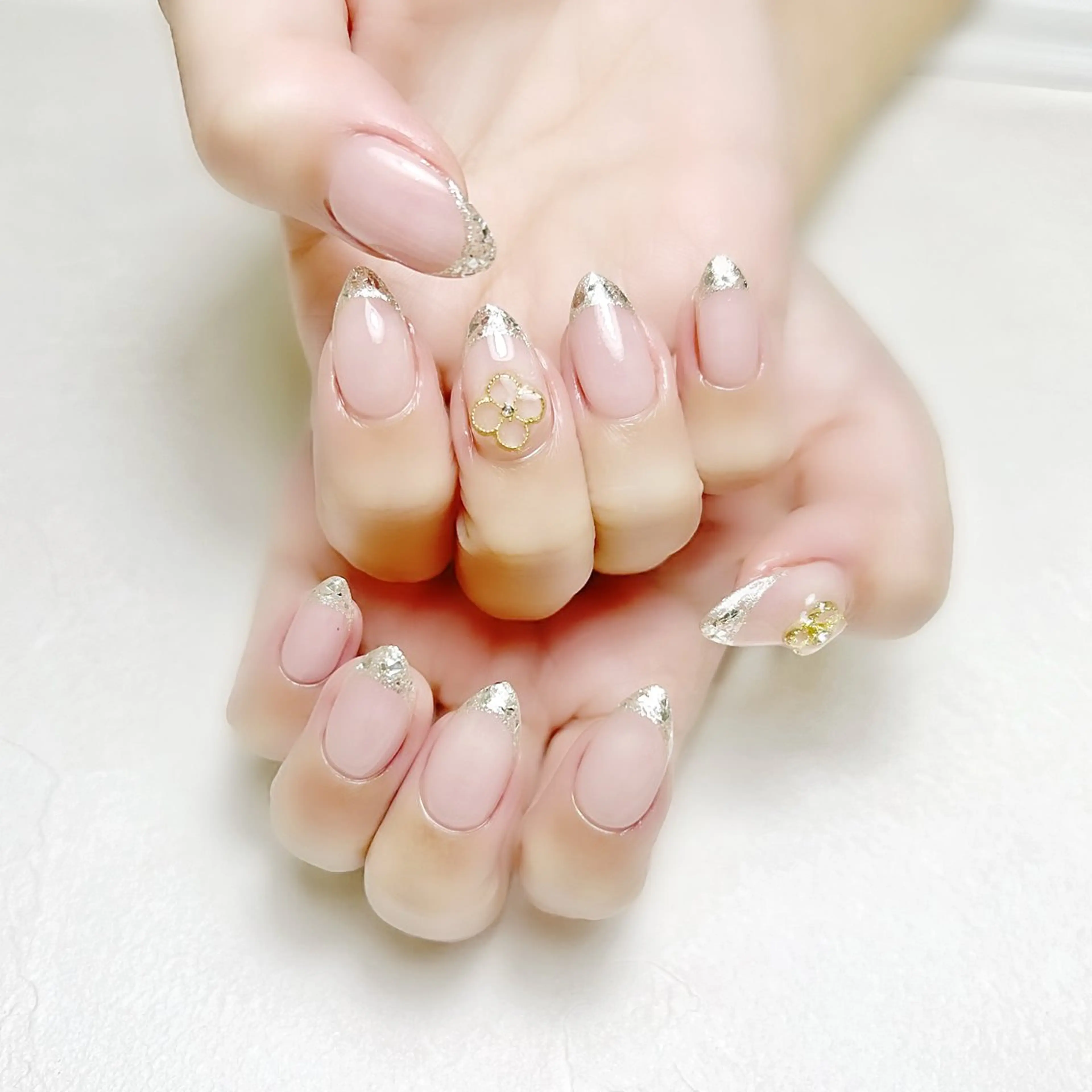 ネイル フレンチネイル ガラスフレンチ オフィスネイル 春ネイル rouse nail RISATOのネイルデザイン