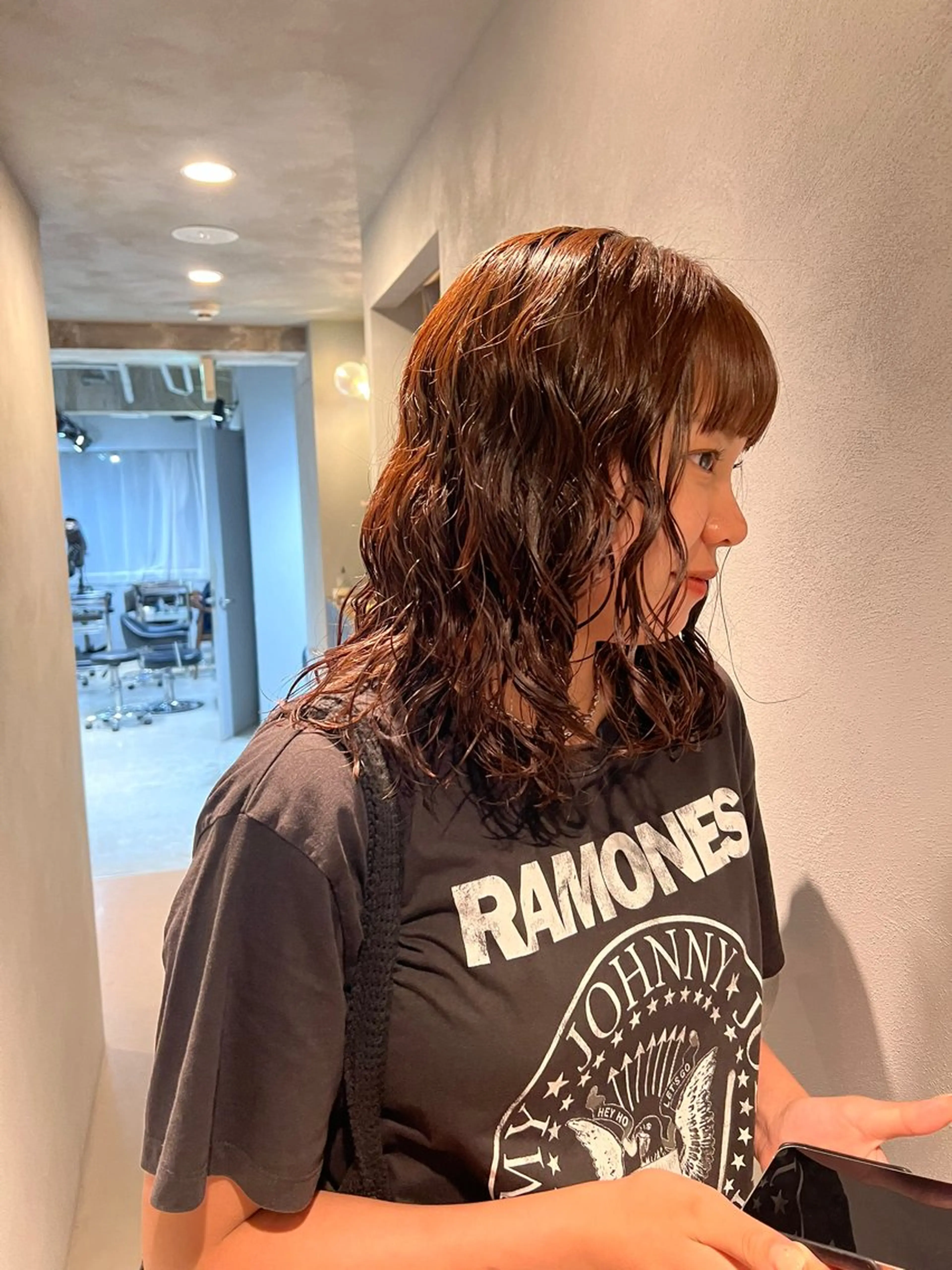 セミロング カット ヘアカラー パーマ トリートメント デジタルパーマ/ ウェーブパーマ/神野のヘアスタイル