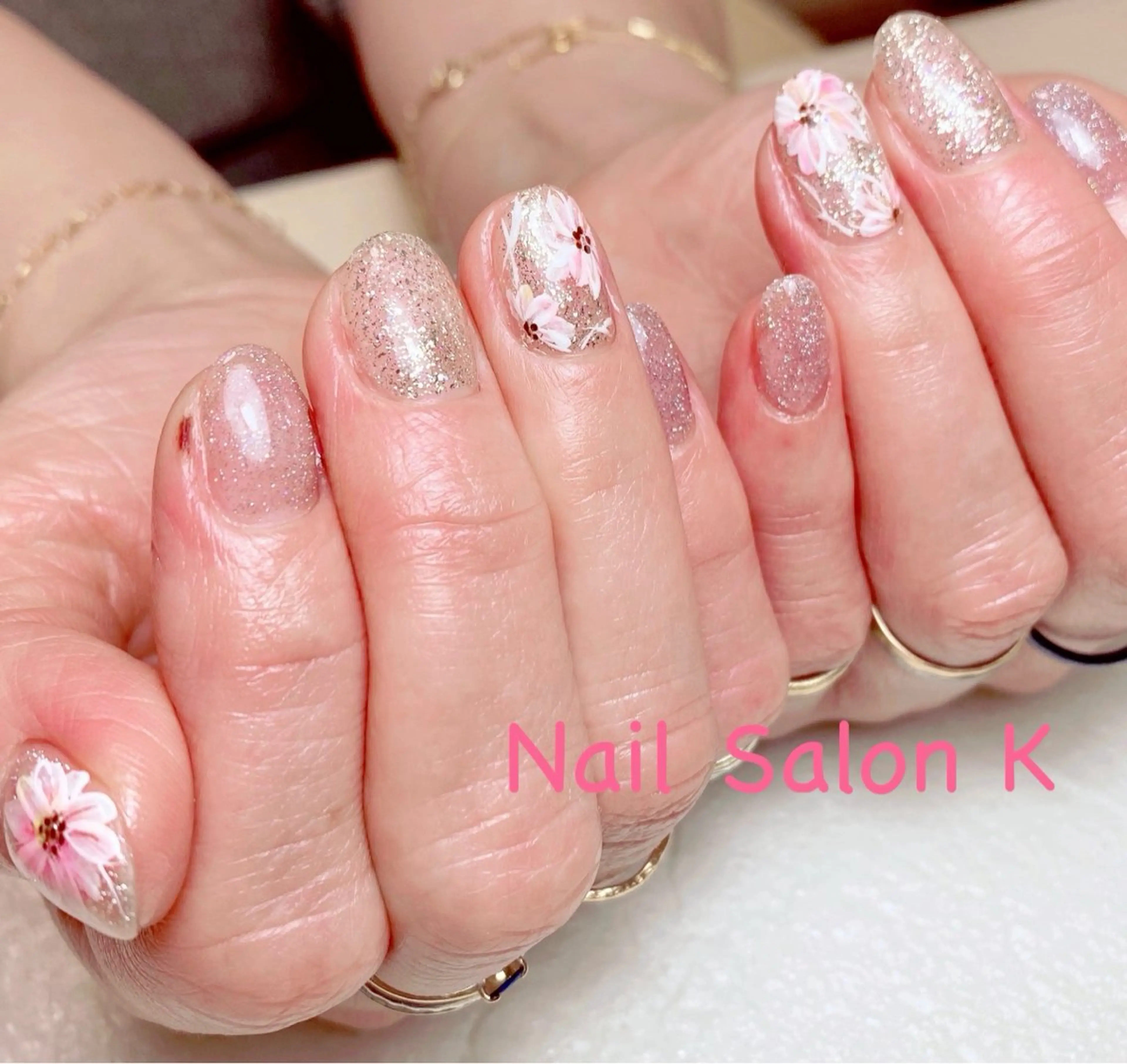 ネイル フラッシュネイル フラワーネイル ハンドネイル Nail Salon K 🧸美爪育成のネイルデザイン