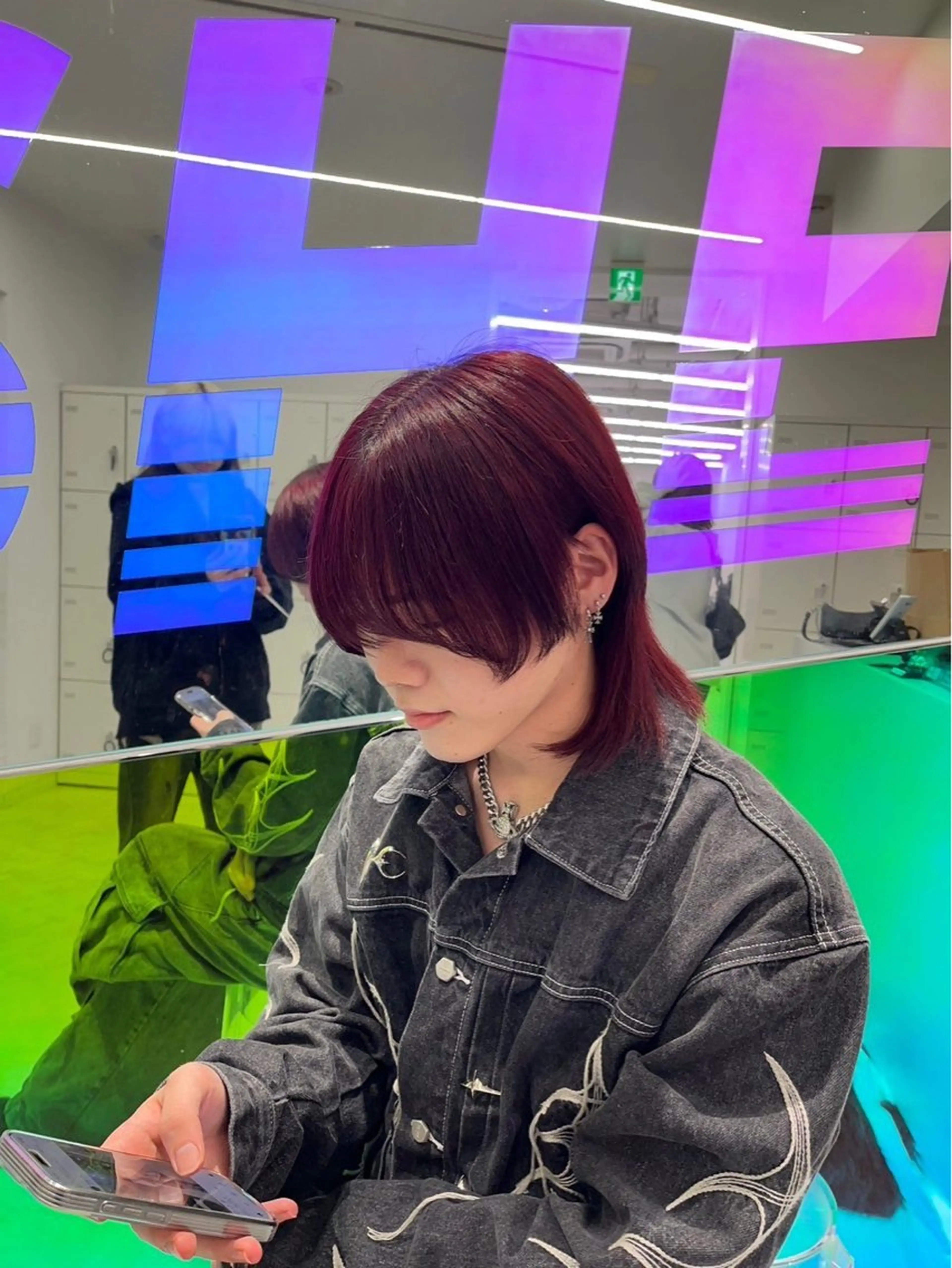 【⚡️メンズ限定⚡️】✨韓流シースルーマッシュ✨センターパートカット✨＋ワンカラーの写真