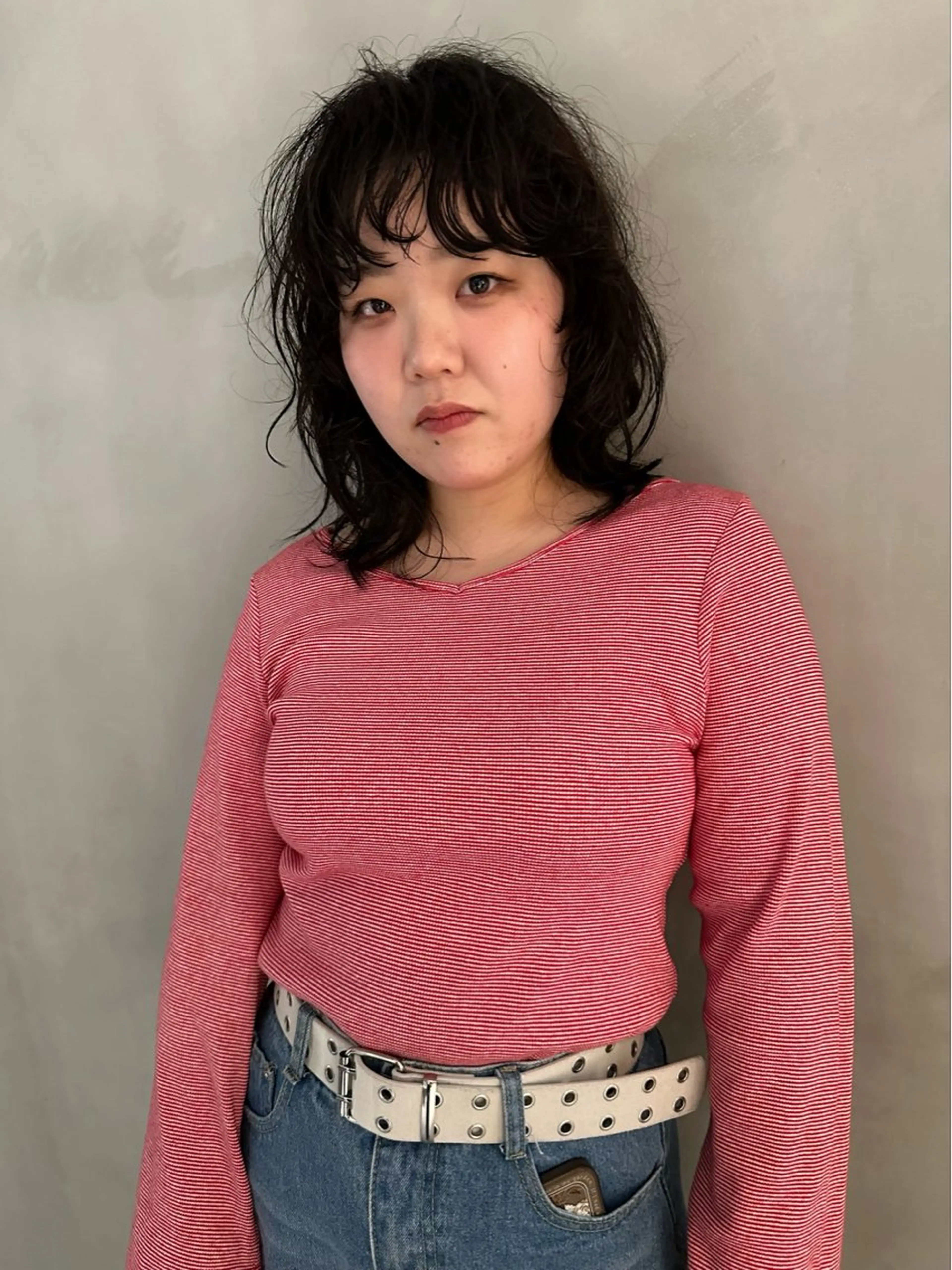 ミディアム パーマ 瓜谷 亮磨のヘアスタイル