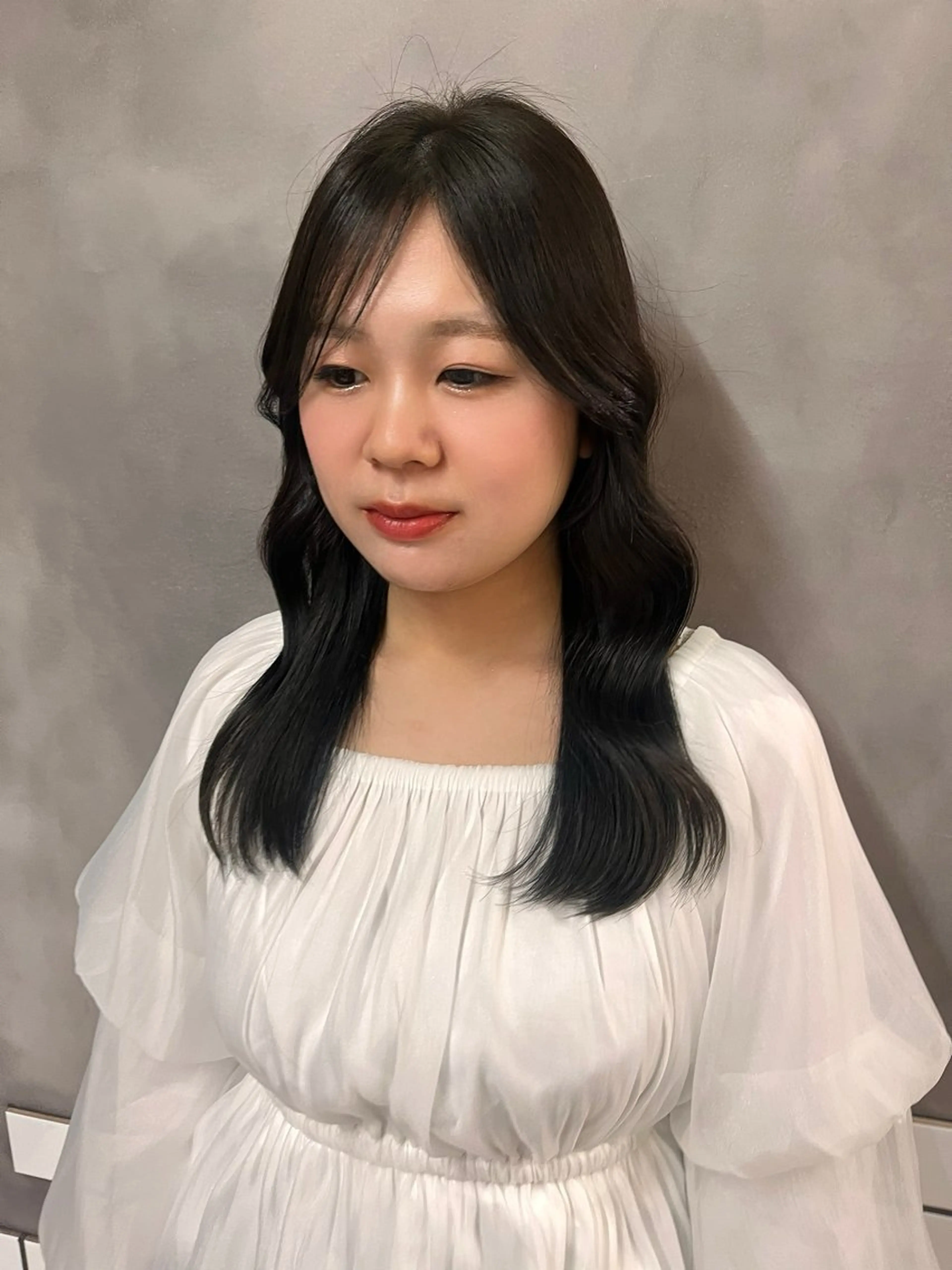 透明感カラー➕前髪（顔周りカット）の写真