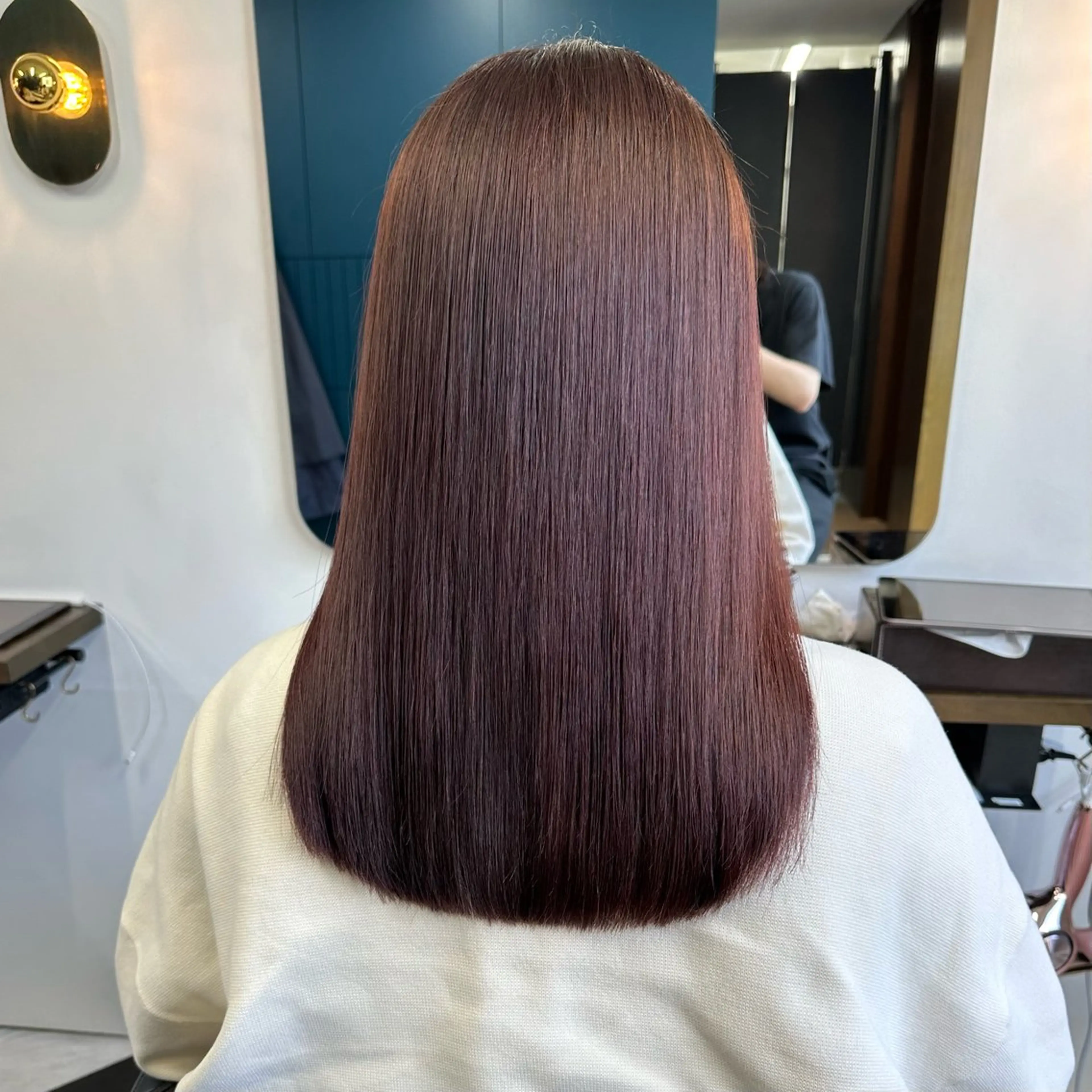 セミロング カラー ブリーチ ブリーチなしカラー ピンクカラー 守屋 寿哉のヘアスタイル