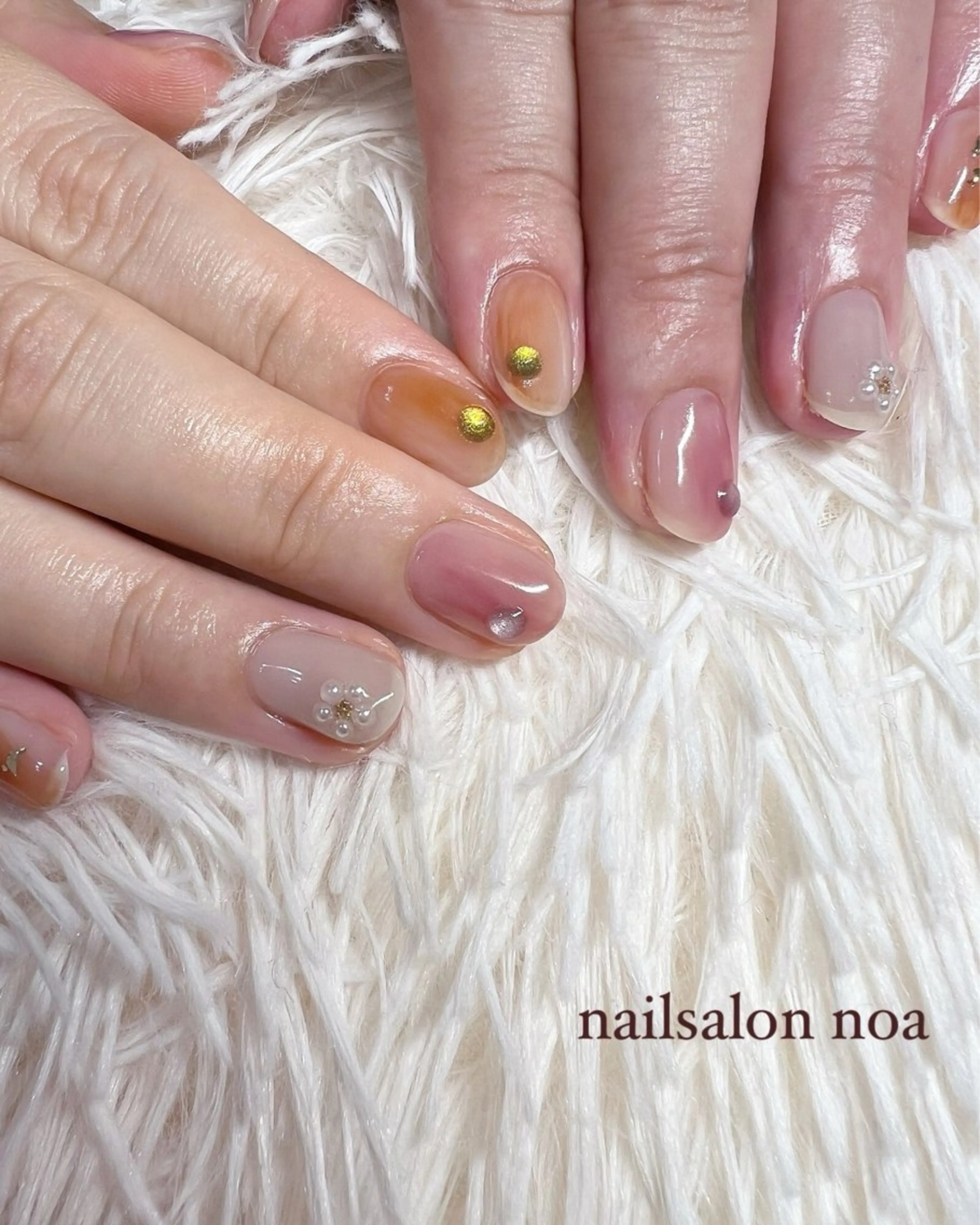 ネイル ジェルネイル ニュアンスネイル パラジェル シンプルネイル ハンドネイル nailsalon noa所属・nailist sakiのネイルデザイン