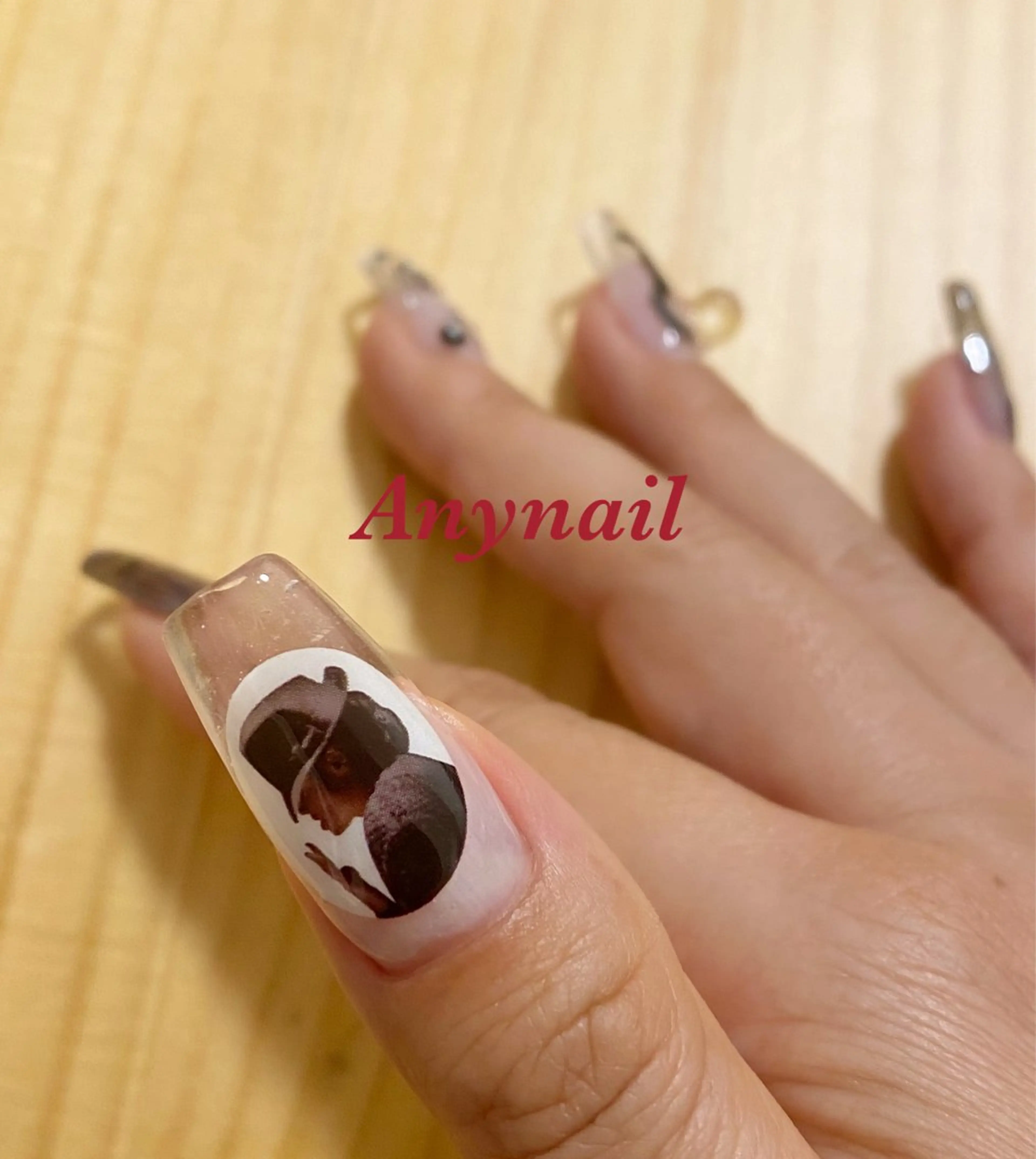 ネイル ブルー クリアネイル スカルプネイル ハンドネイル 岩澤 恵子のネイルデザイン