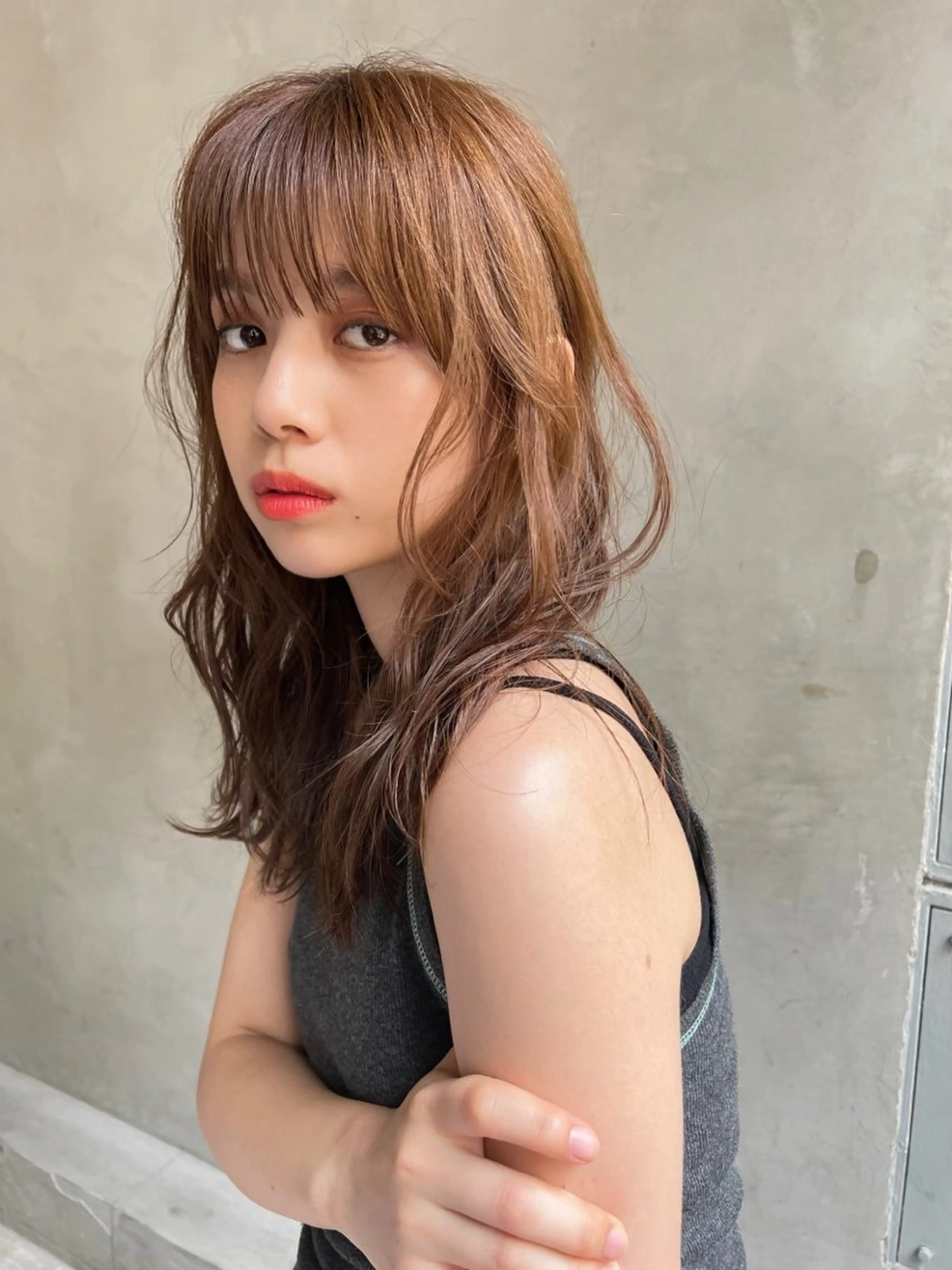 セミロング カラー Ameri所属・艶髪/韓国ヘア🎀 Kanon︎︎⁺.のヘアスタイル