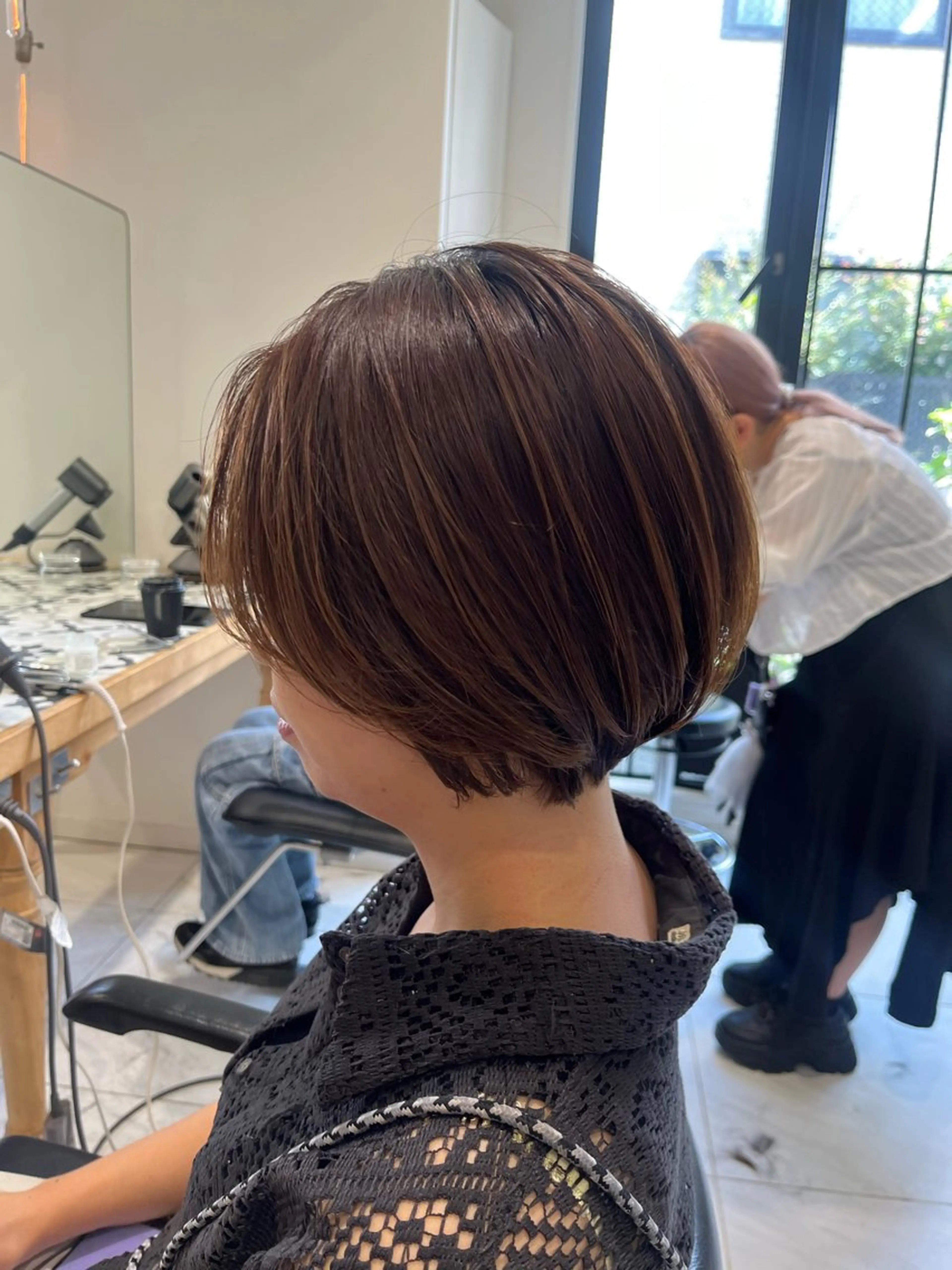 ショート 丸みショート ショートヘア ナミ🩶暗髪/暖色 ❤️/透明感/縮毛のヘアスタイル