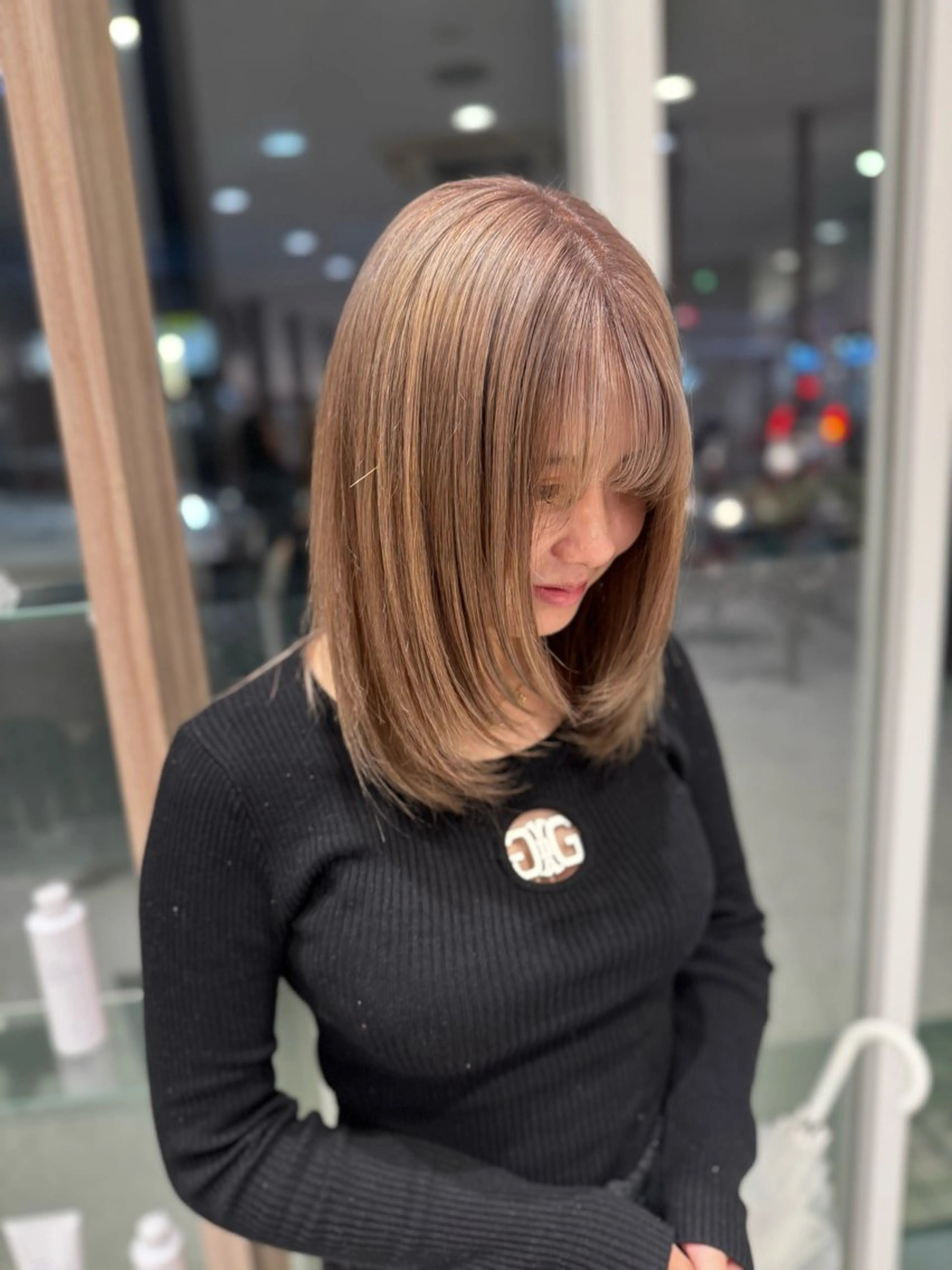 セミロング カラー カット ヘアカラー 🕯コバ/レイヤー/ 透明感/縮毛🕯のヘアスタイル