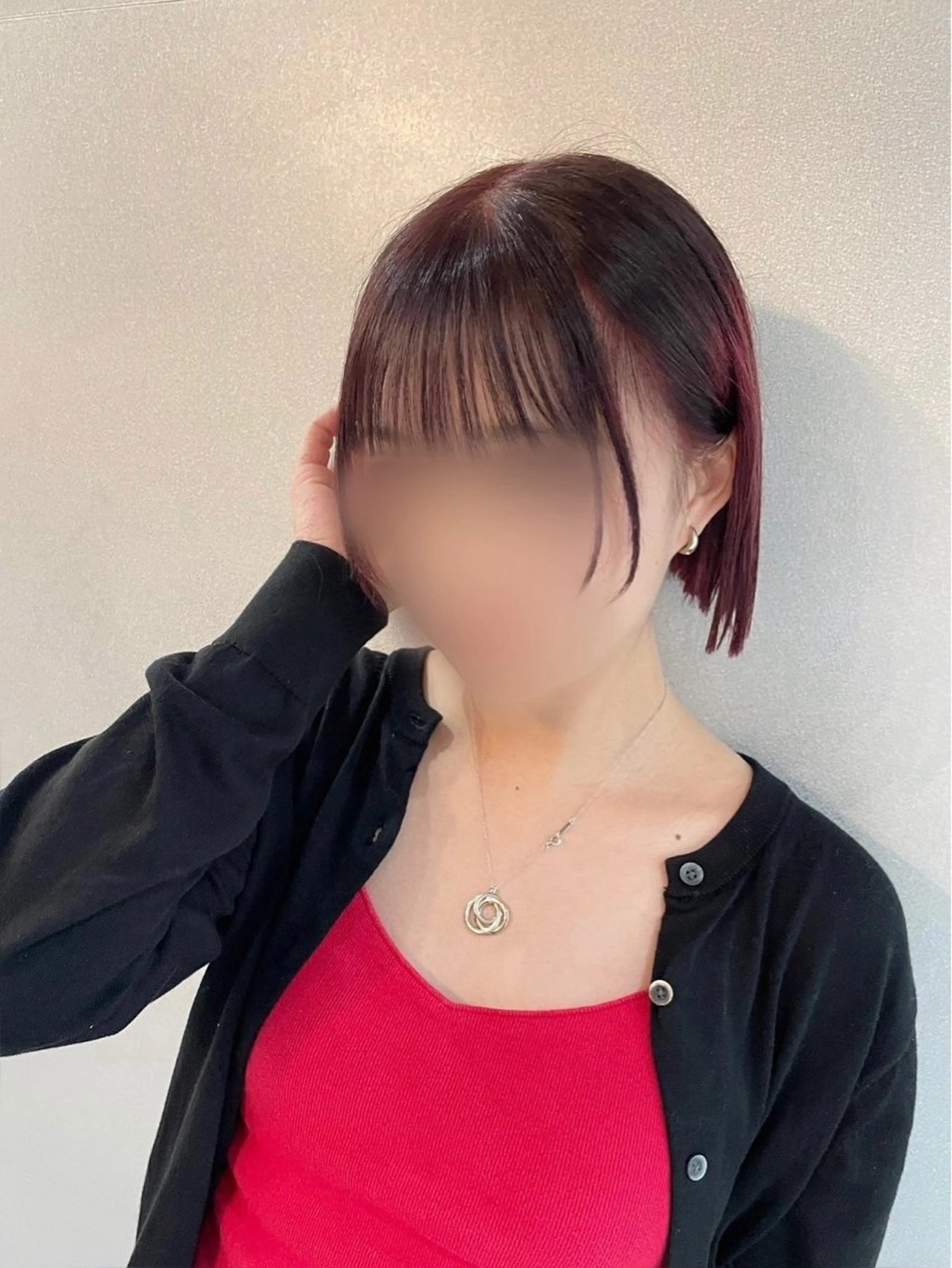 ショート カラー ブリーチ ブリーチなしカラー 韓国リアルハッシュ レイヤーカットのヘアスタイル