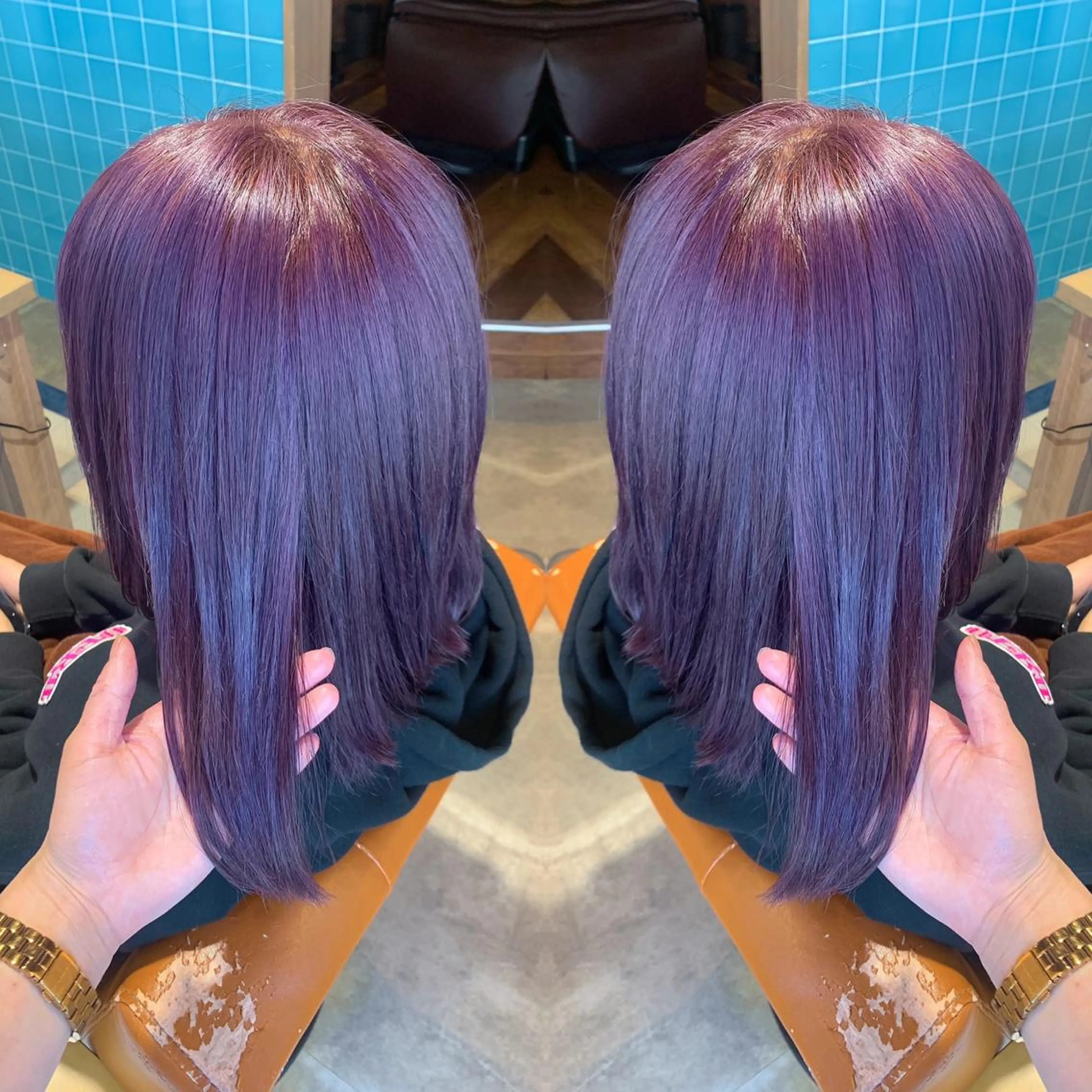 ミディアム カラー ラベンダーカラー 韓国🇰🇷 ✂︎hair 内田愛のヘアスタイル