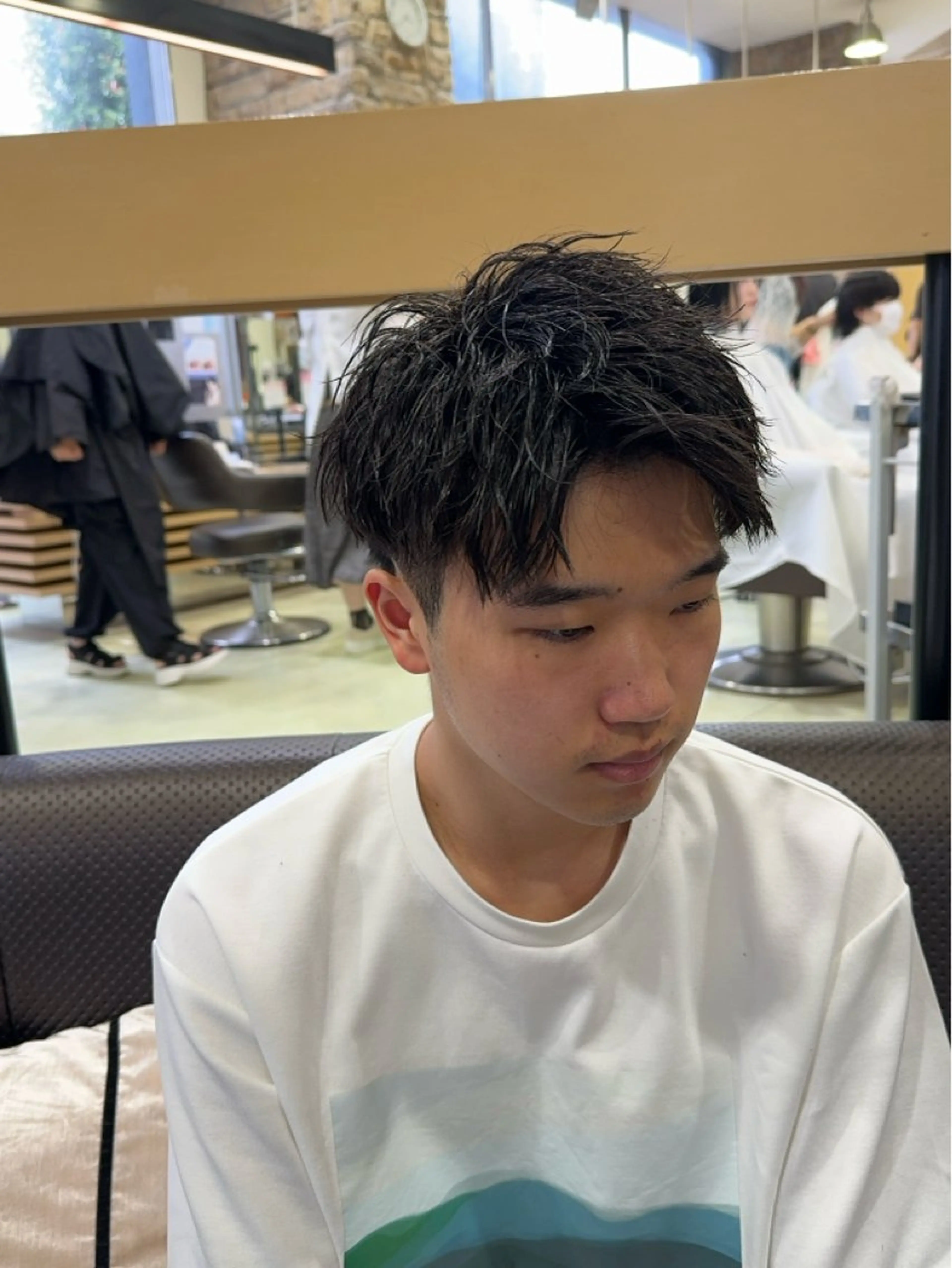 パーマ メンズ カット パーマ 韓国レイヤー/センタ ーパート/坂本翔のヘアスタイル