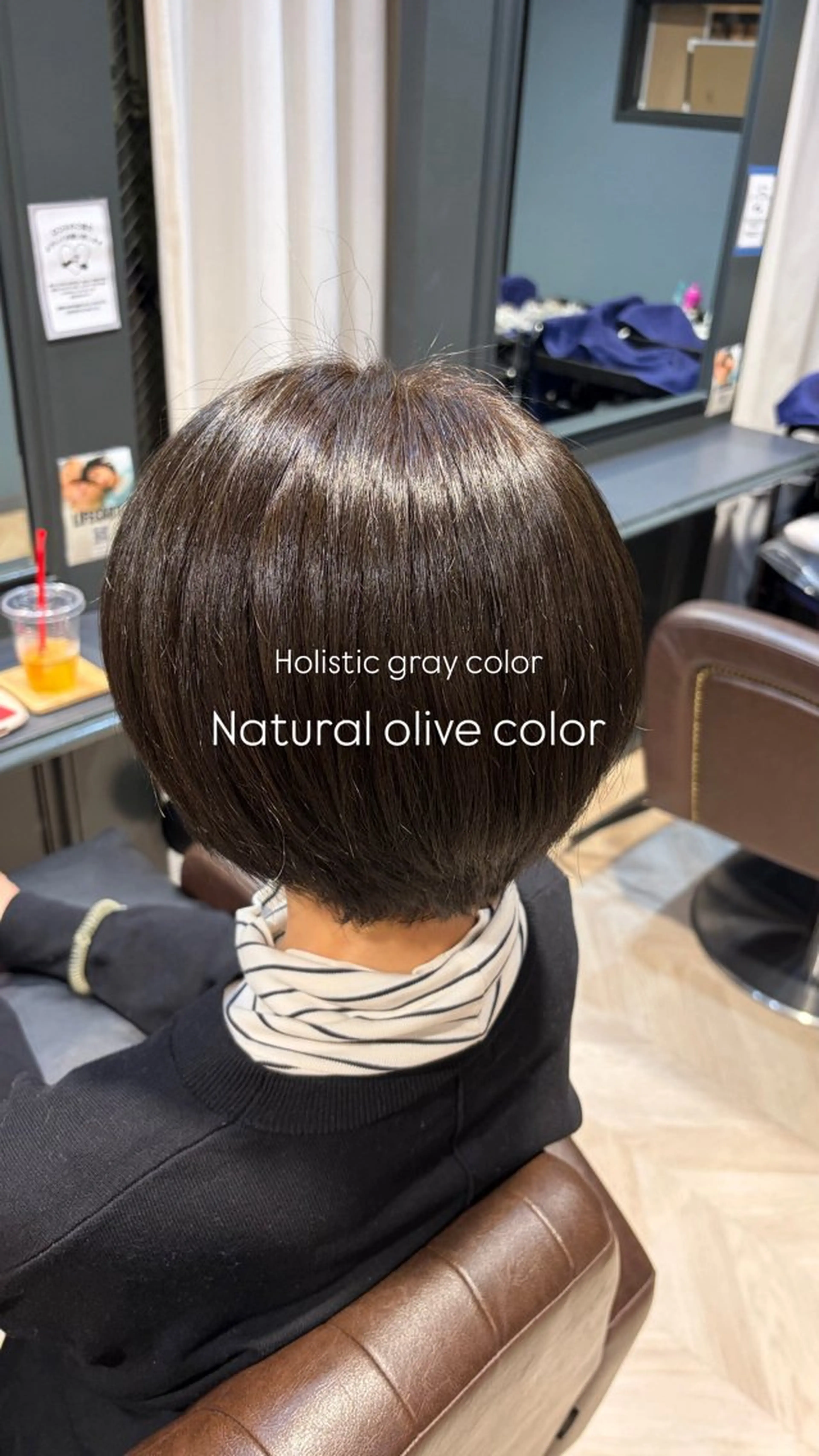 ショート カラー ブラウンカラー 透明感カラー オリーブブラウン トリートメント ヘアカラー 横嶋 倫のヘアスタイル