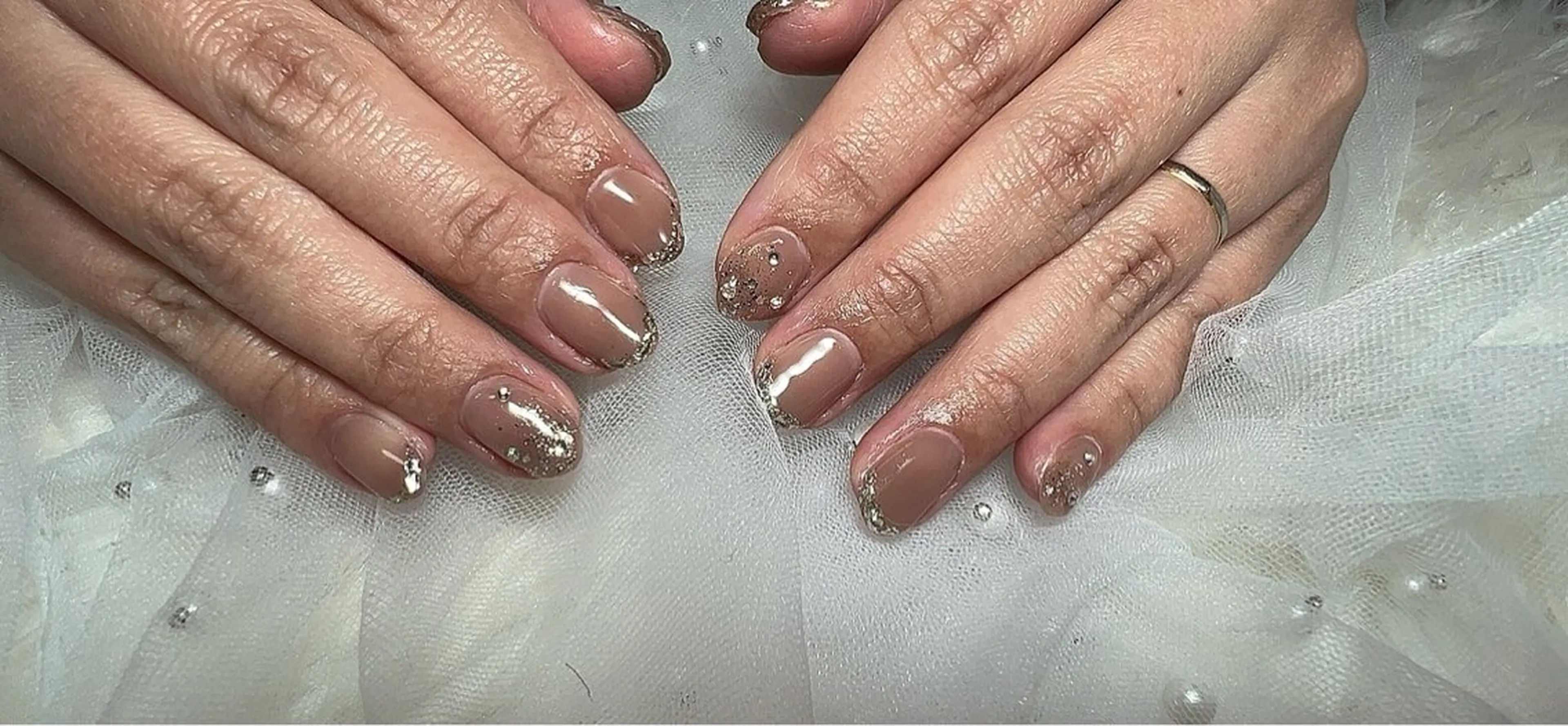 ネイル フレンチネイル ガラスフレンチ Ruana Nailのネイルデザイン