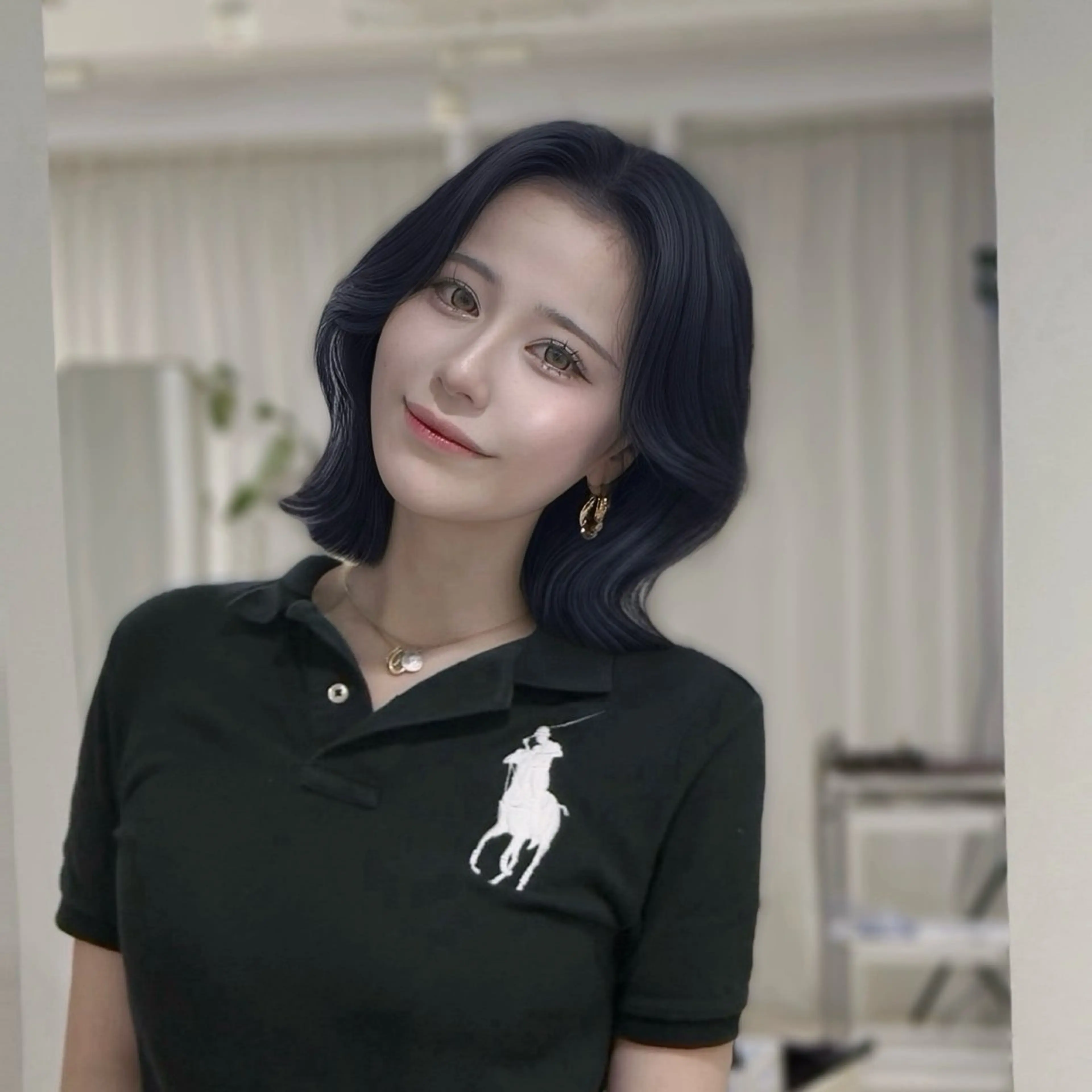 ミディアム 韓国ヘア/レイヤー/ 美髪矯正/SHUのヘアスタイル