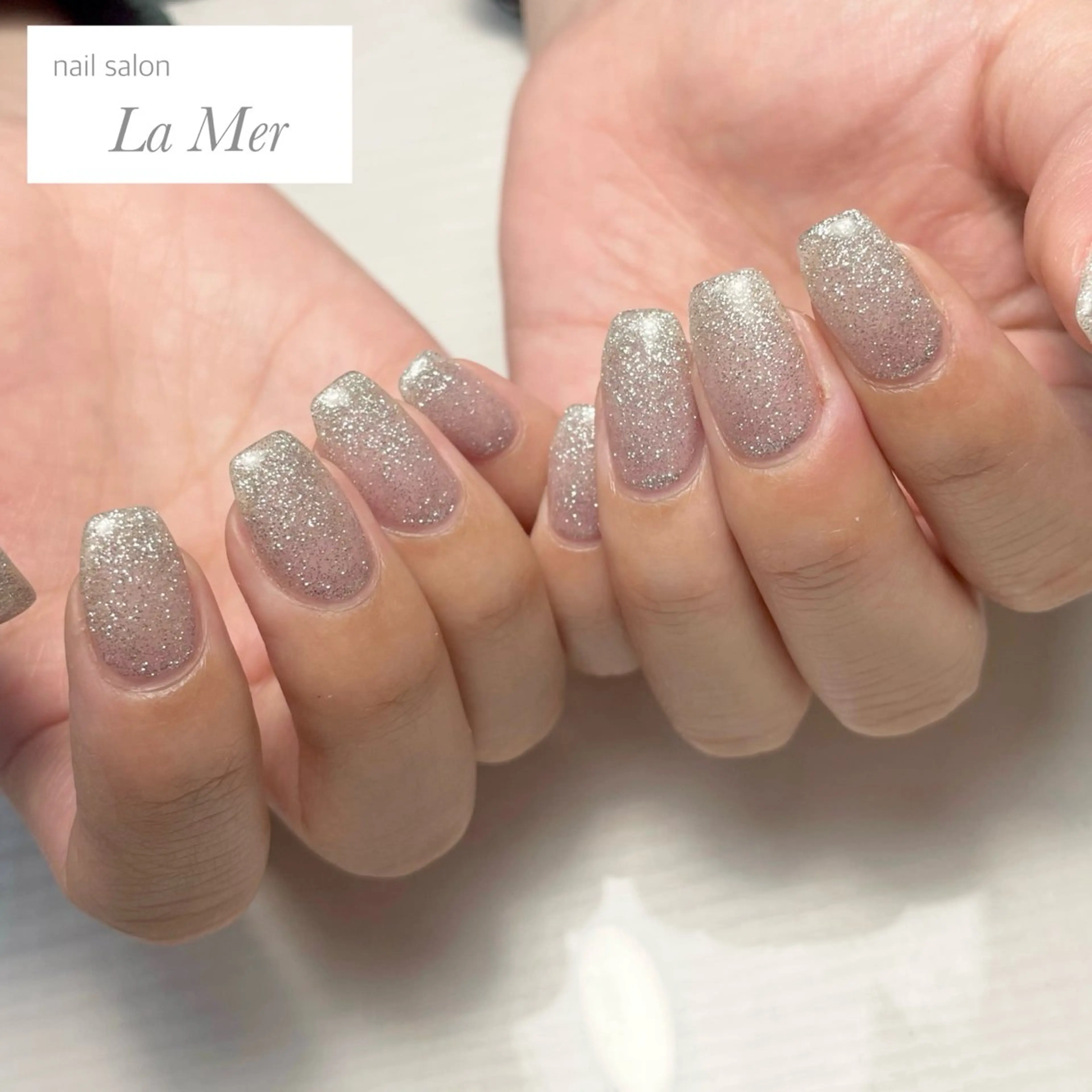 ネイル カジュアル キラキラネイル ラメ(グリッター) オフィスネイル ワンカラーネイル ハンドネイル nailsalon La Merのネイルデザイン