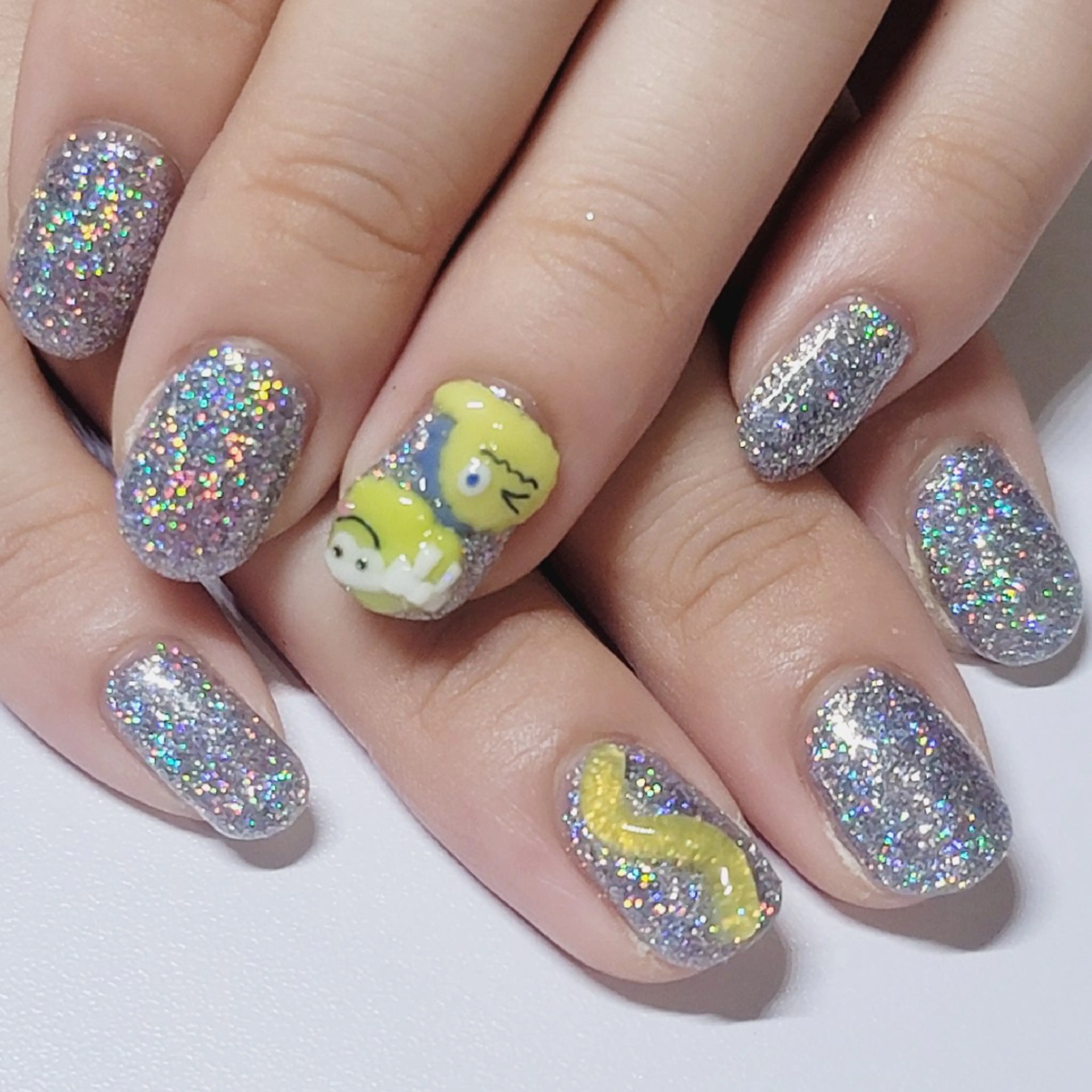 ネイル アートネイル オーロラネイル クリアネイル ラメ(グリッター) ワンカラーネイル ハンドネイル よしだ ひろきのネイルデザイン