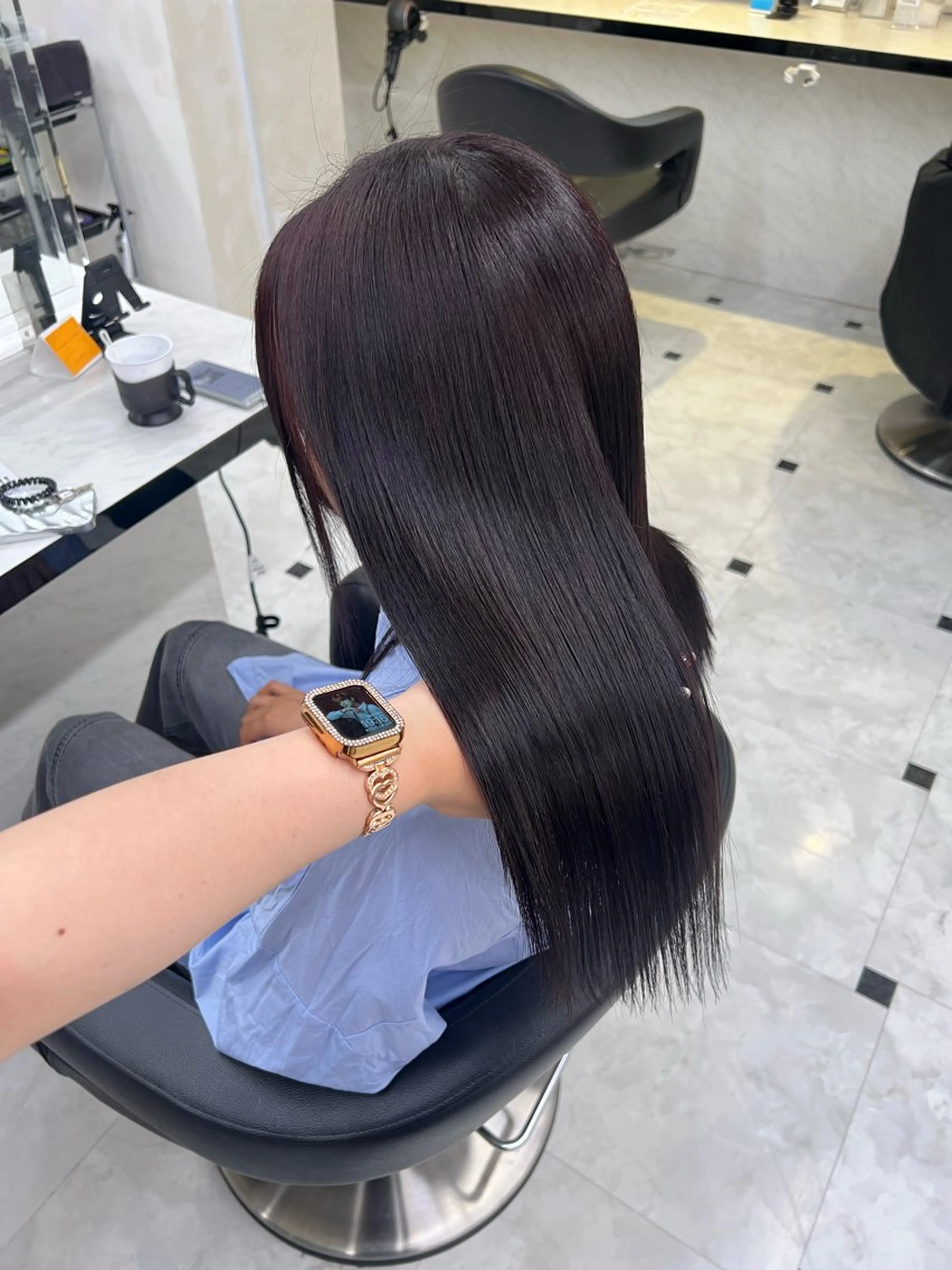 ロング カラー カット ヘアカラー 愛され暖色♥️モテ 艶髪♥️りなのヘアスタイル