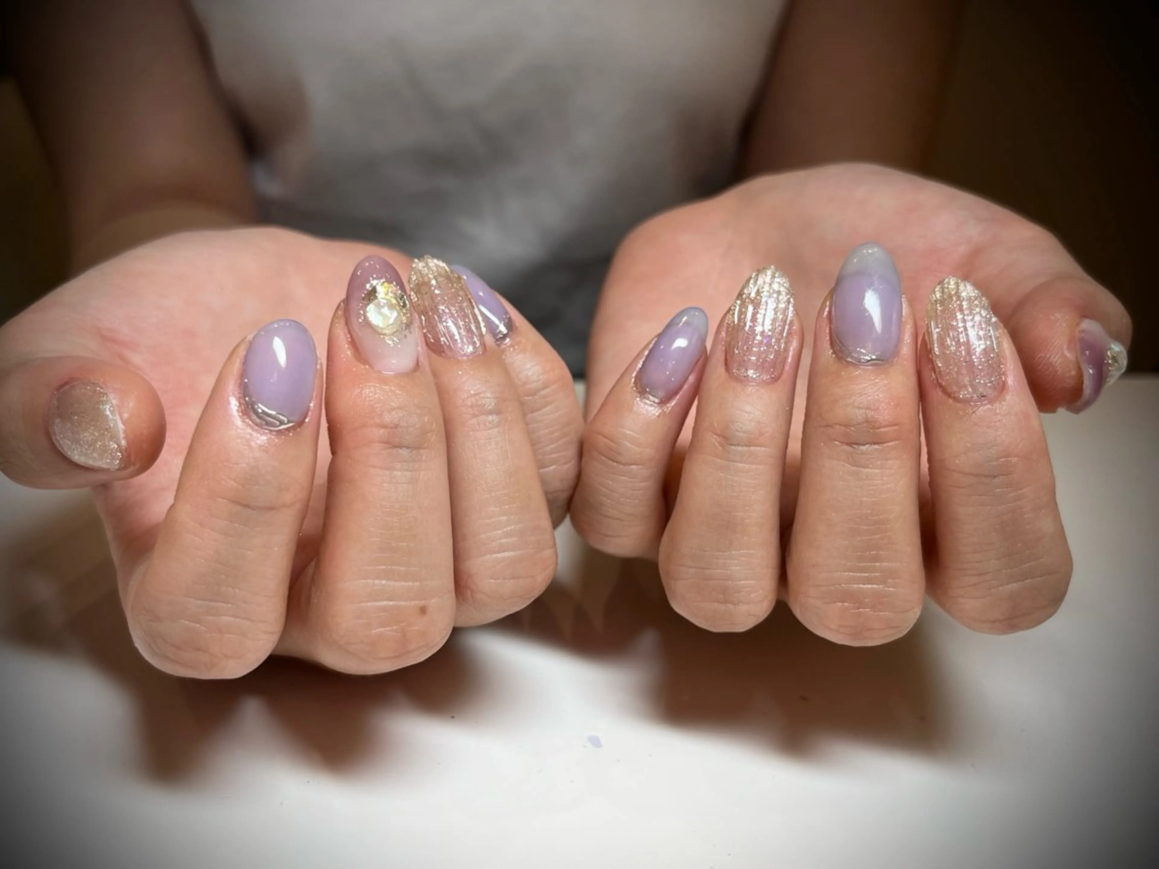 ネイル ジェルネイル ラメ(グリッター) マグネットネイル 持ち込み パラジェル ハンドネイル himitsukichi所属・himitsu kichiのネイルデザイン