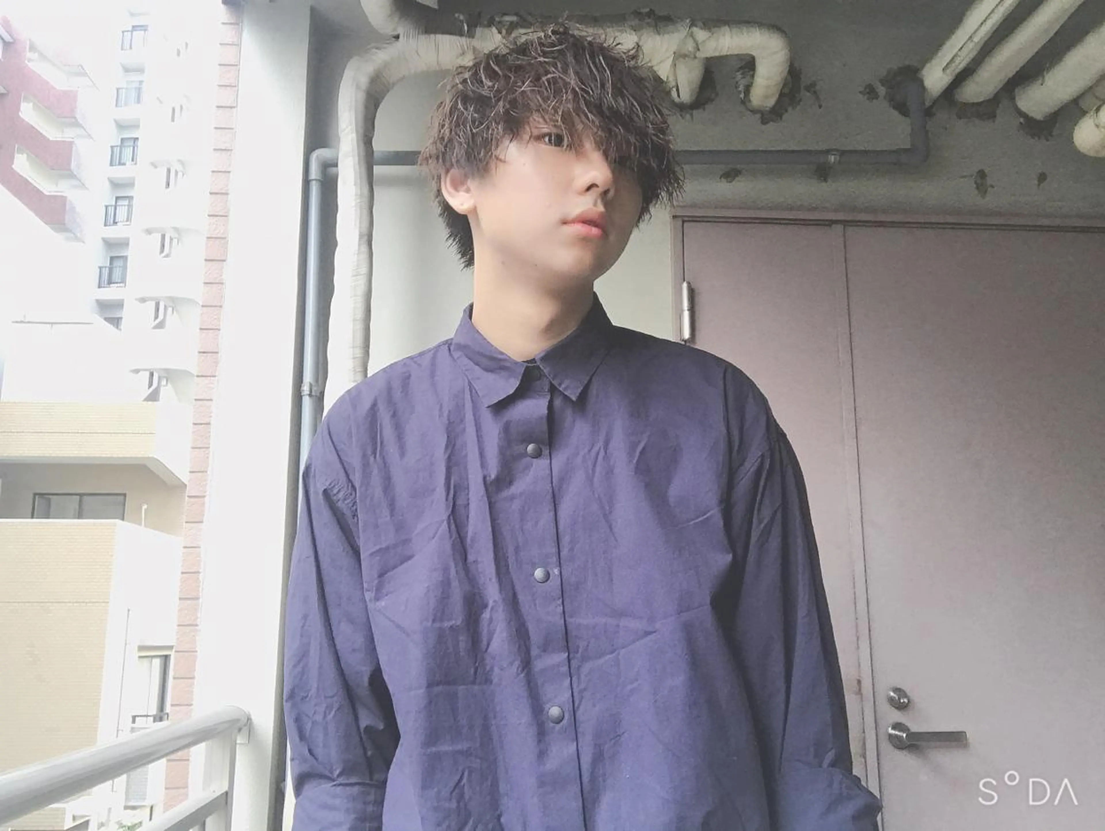 セミロング カラー パーマ メンズ メンズブリーチ メンズハイトーン ブリーチ ケアブリーチ ハイトーンカラー ⚠️激安ブリーチで 後悔してる方へ⚠️のヘアスタイル