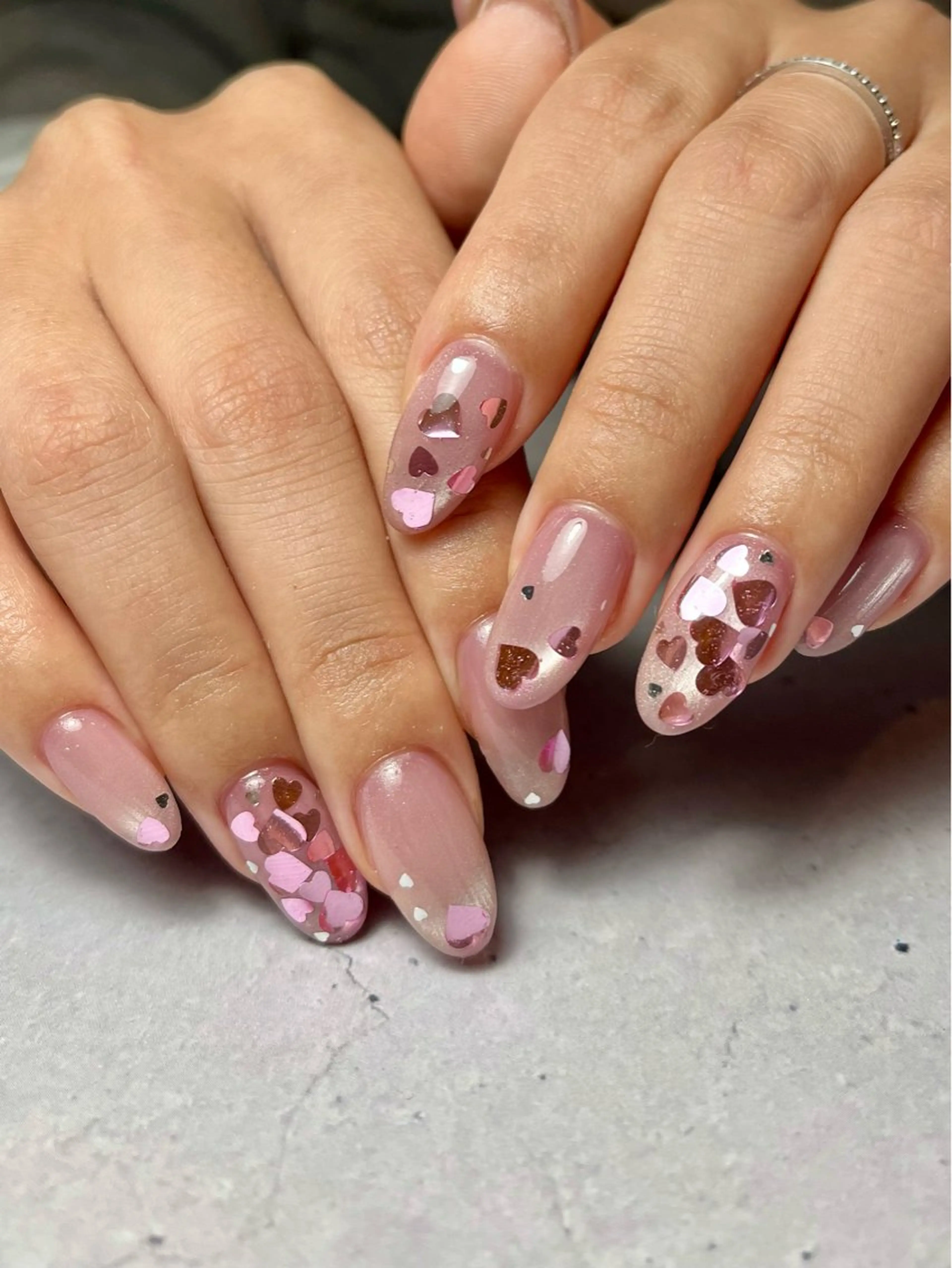 ネイル ハート バレンタイン ハンドネイル kupu所属・ネイルサロン kupuのネイルデザイン