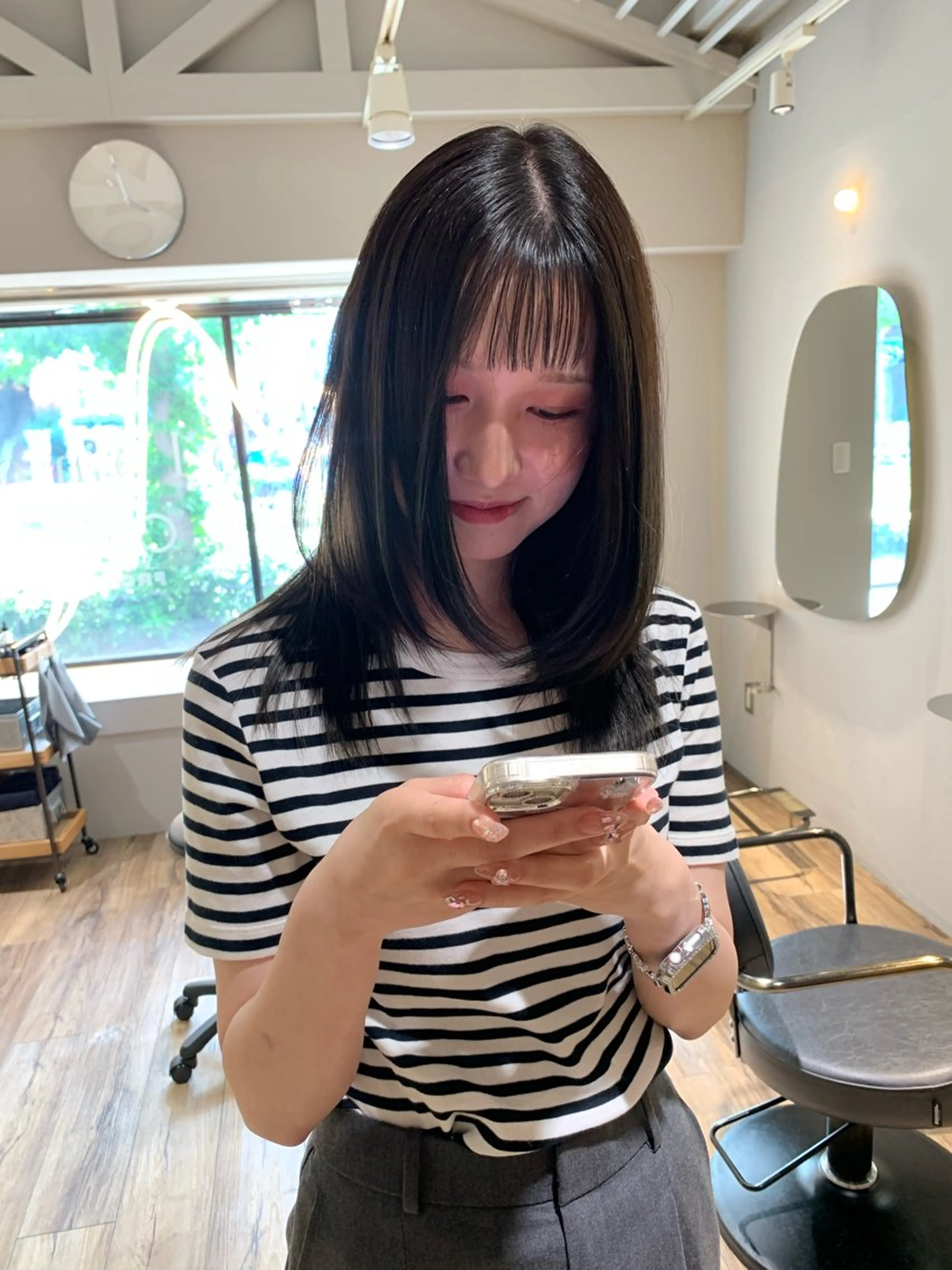 セミロング カラー ブリーチ/アレンジ 天満/chihiroのヘアスタイル