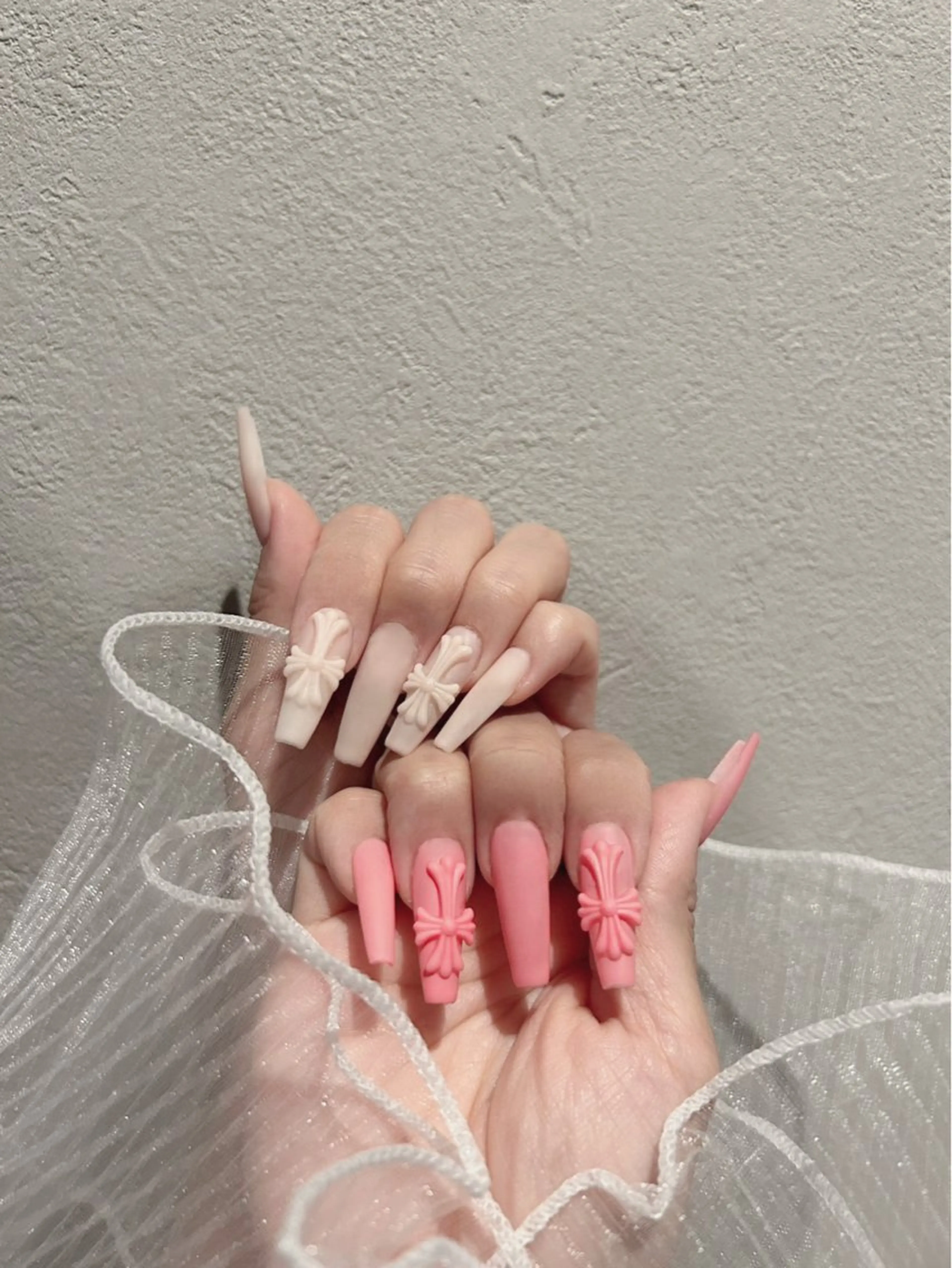 ハンドネイル【アート4本】パーツ付きオフ込みの写真