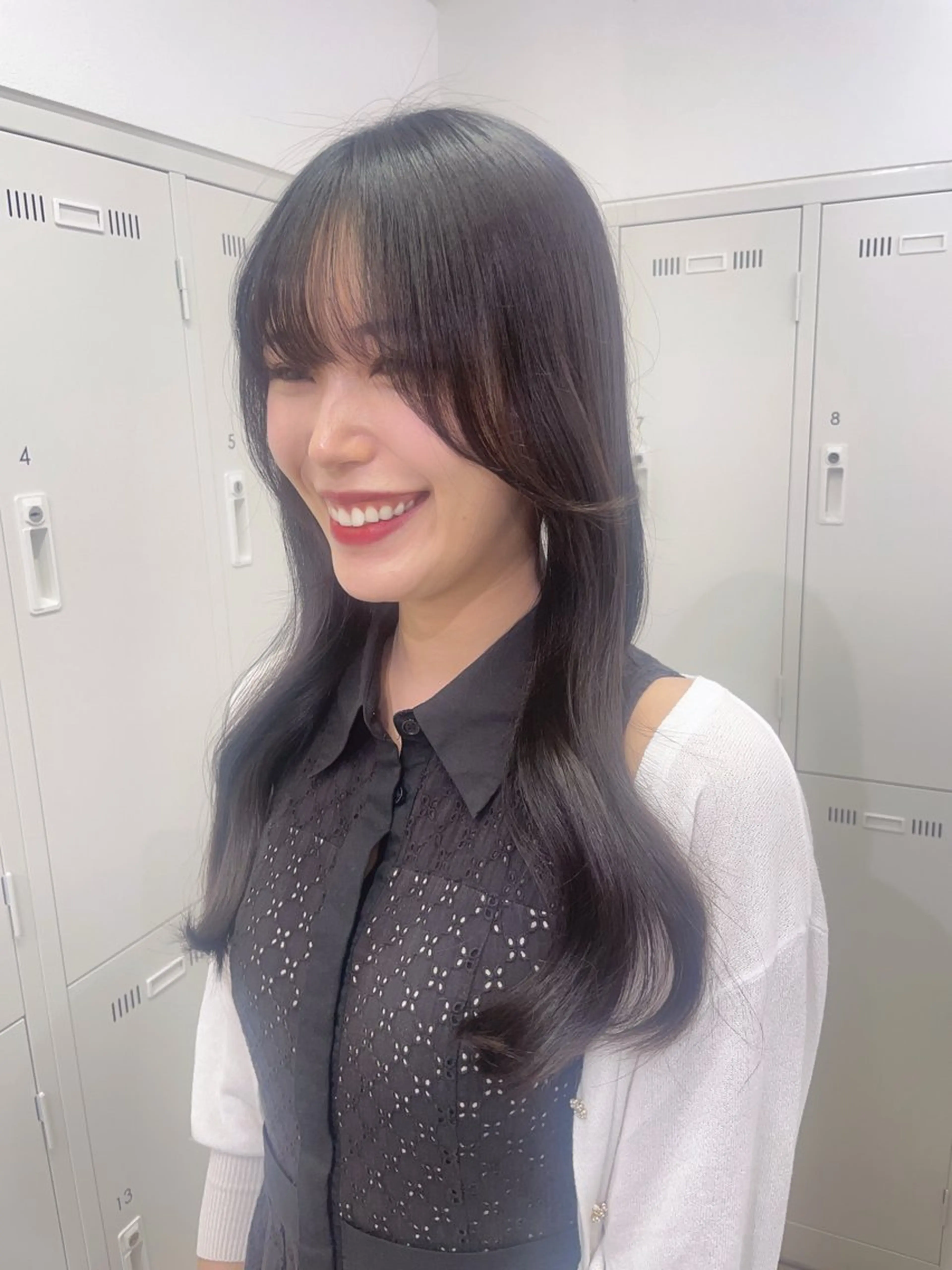 セミロング 縮毛矯正 トリートメント 福島成美/髪質改善 縮毛矯正/カラーのヘアスタイル