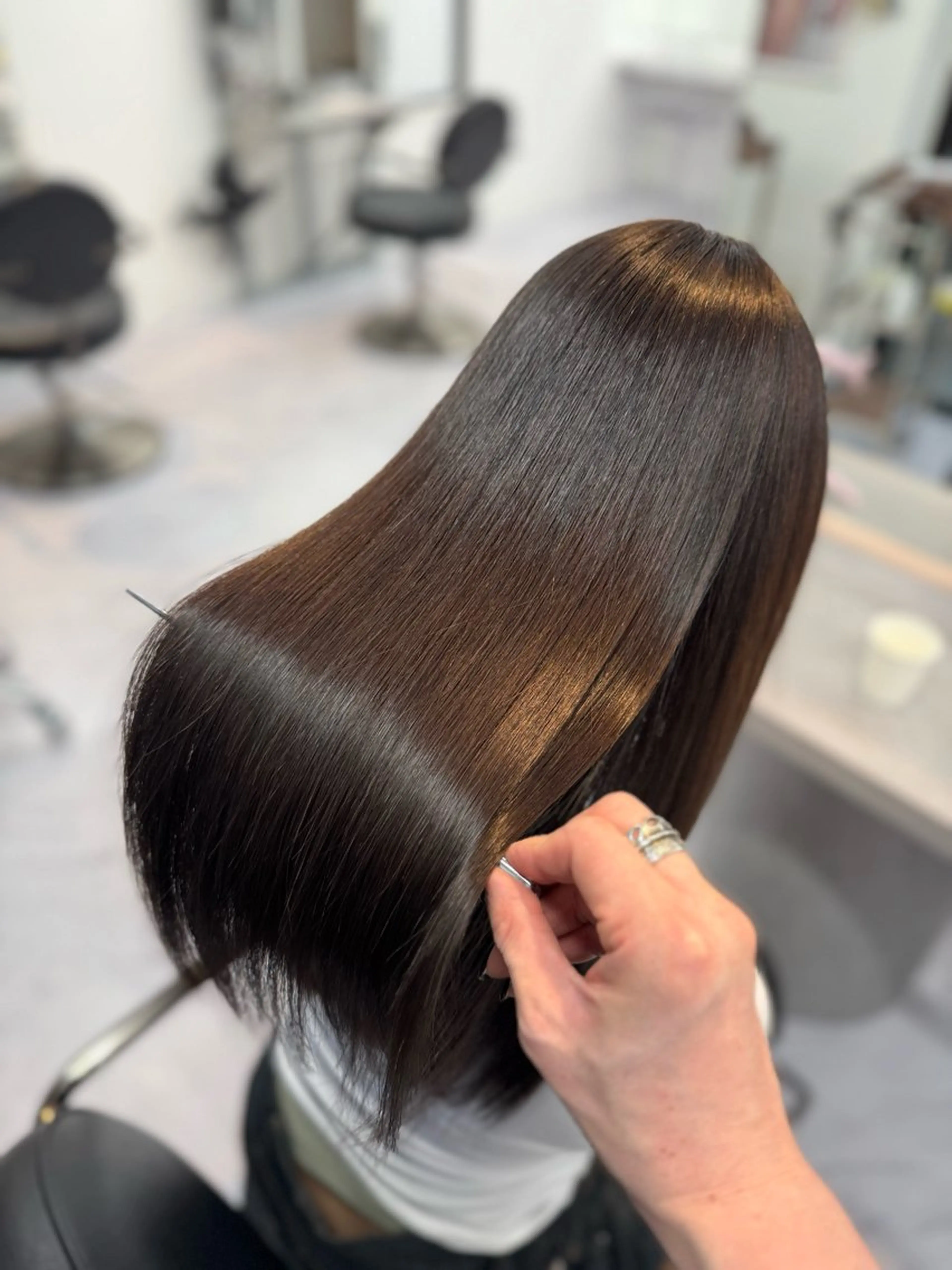 セミロング カット 縮毛矯正 トリートメント 野口聖矢/縮毛矯正 髪質改善/ViVIEのヘアスタイル