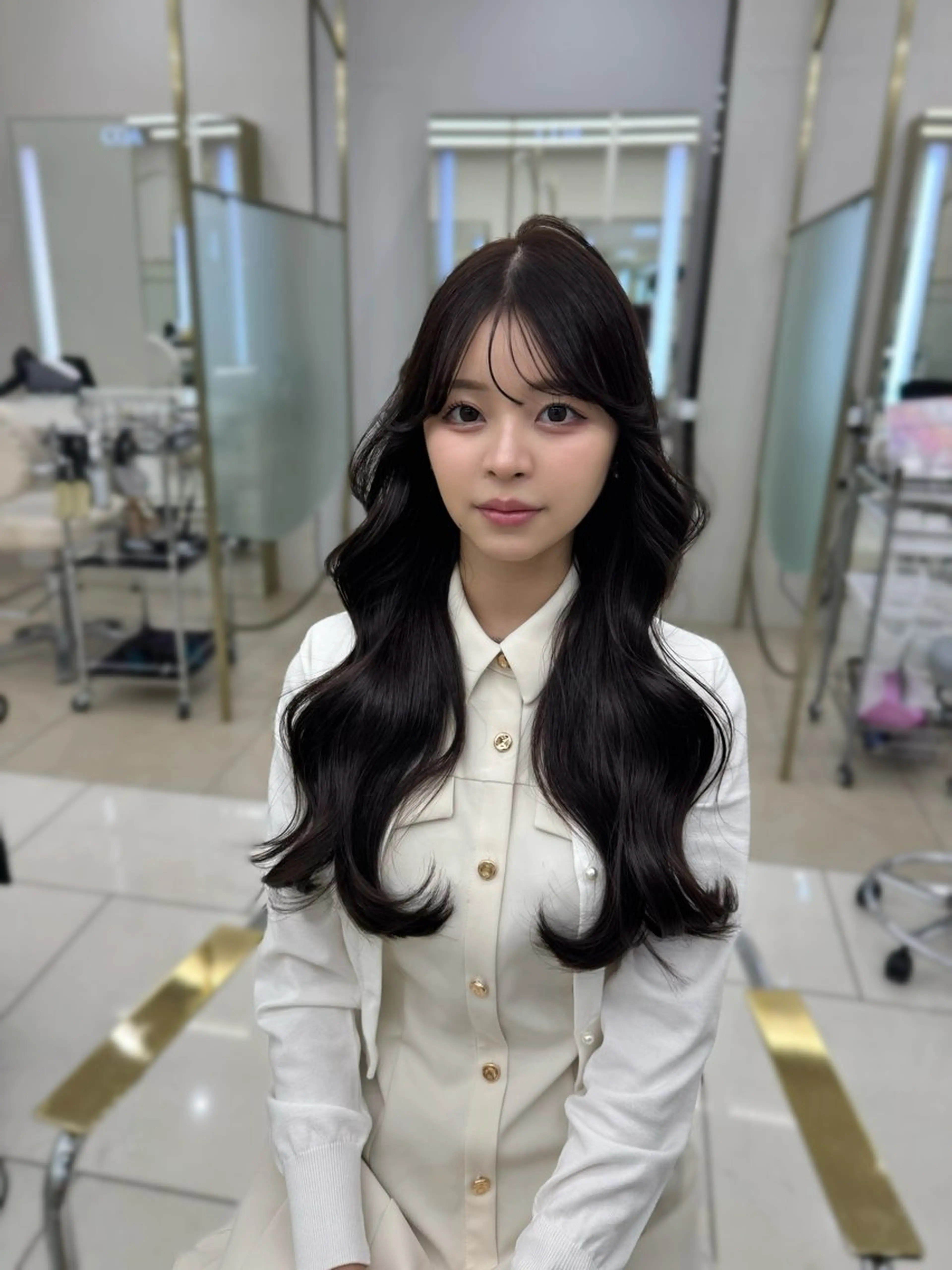 ロング カラー カット ヘアカラー トリートメント COA GINZA 空也/前髪/顔まわりのヘアスタイル