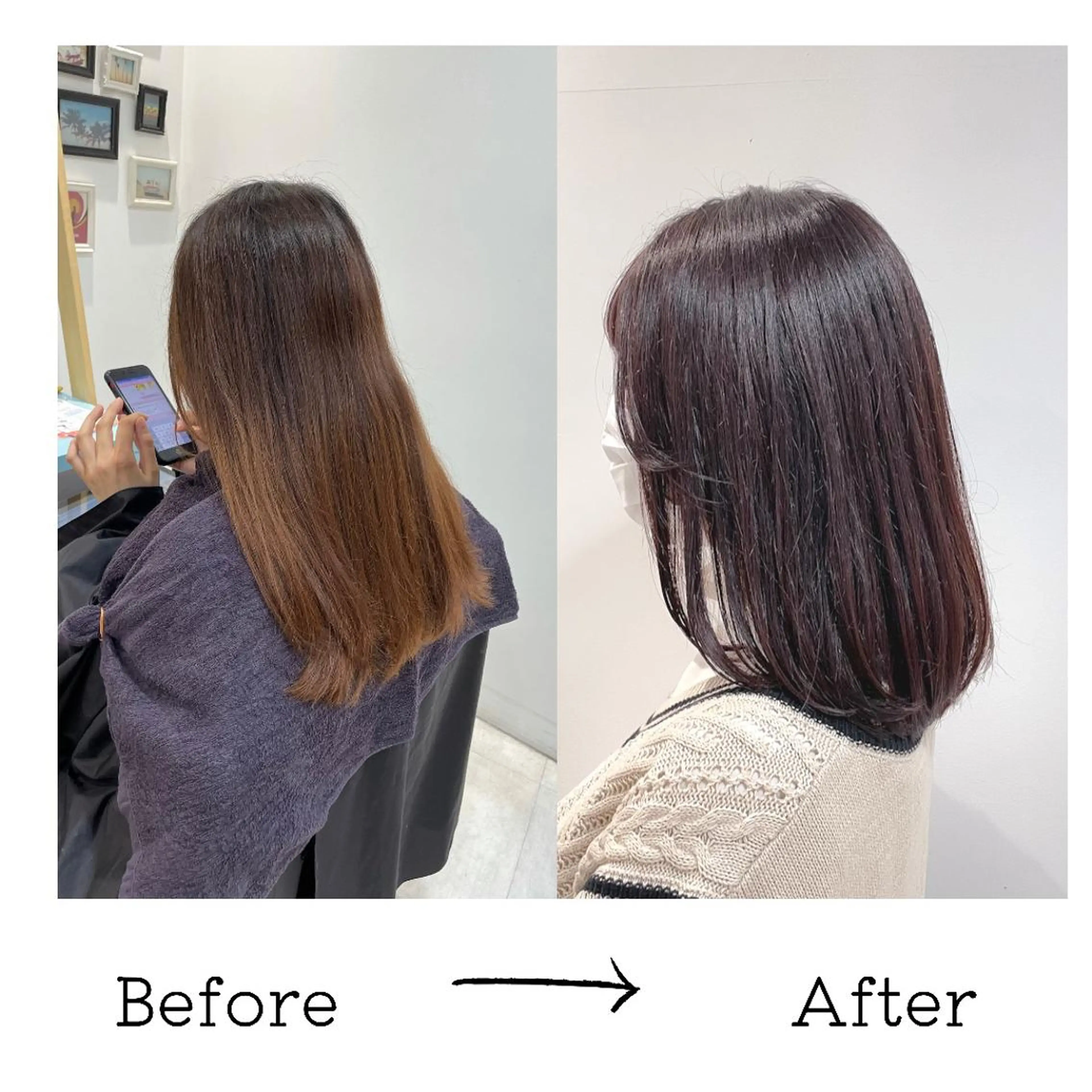 ミディアム カラー 似合わせカット 💫小顔カット TAROのヘアスタイル