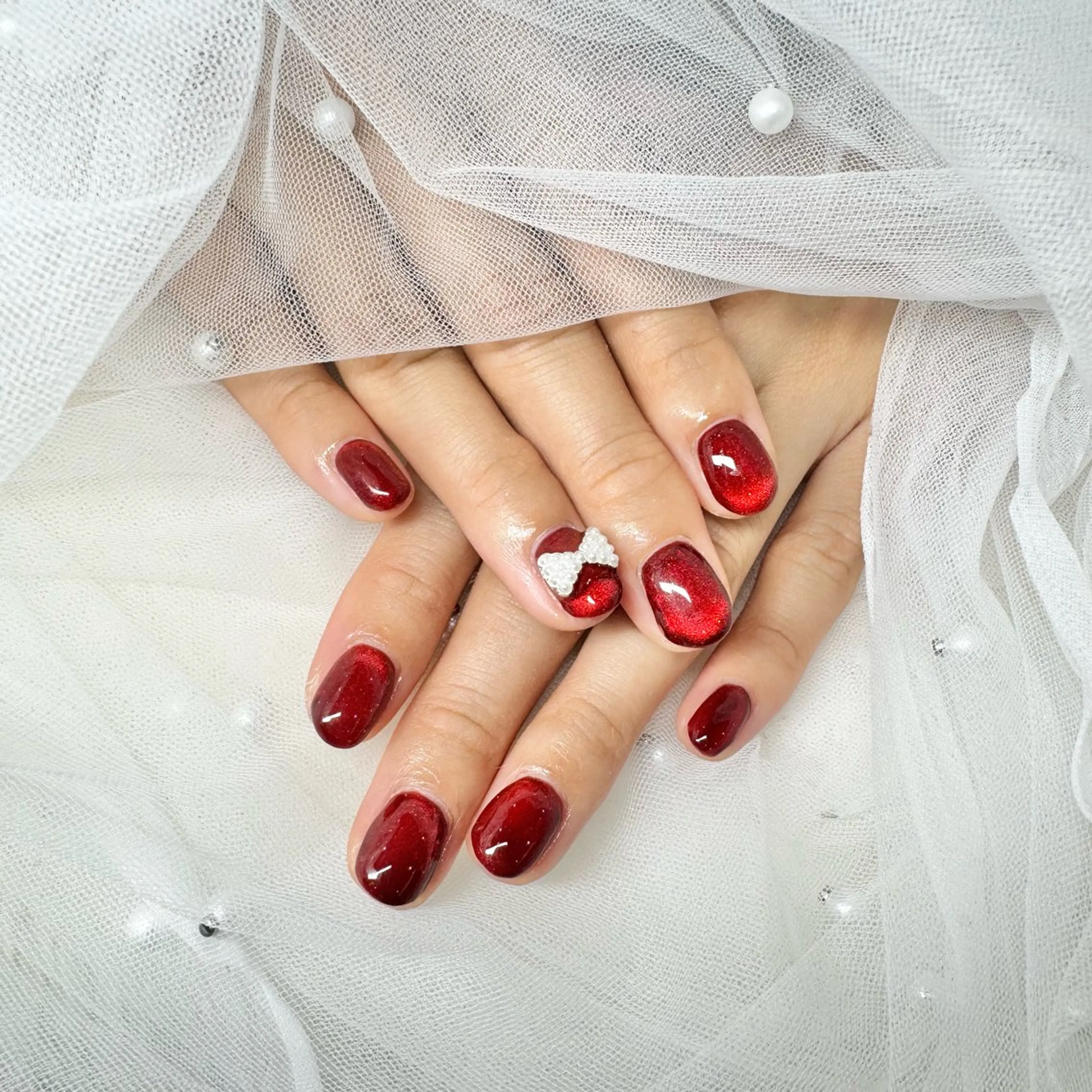 ネイル アートネイル フットネイル ジェルネイル ロングネイル マグネットネイル ハンドネイル AYAKA🩵難波♡ 韓国ネイルで可愛く♡のネイルデザイン