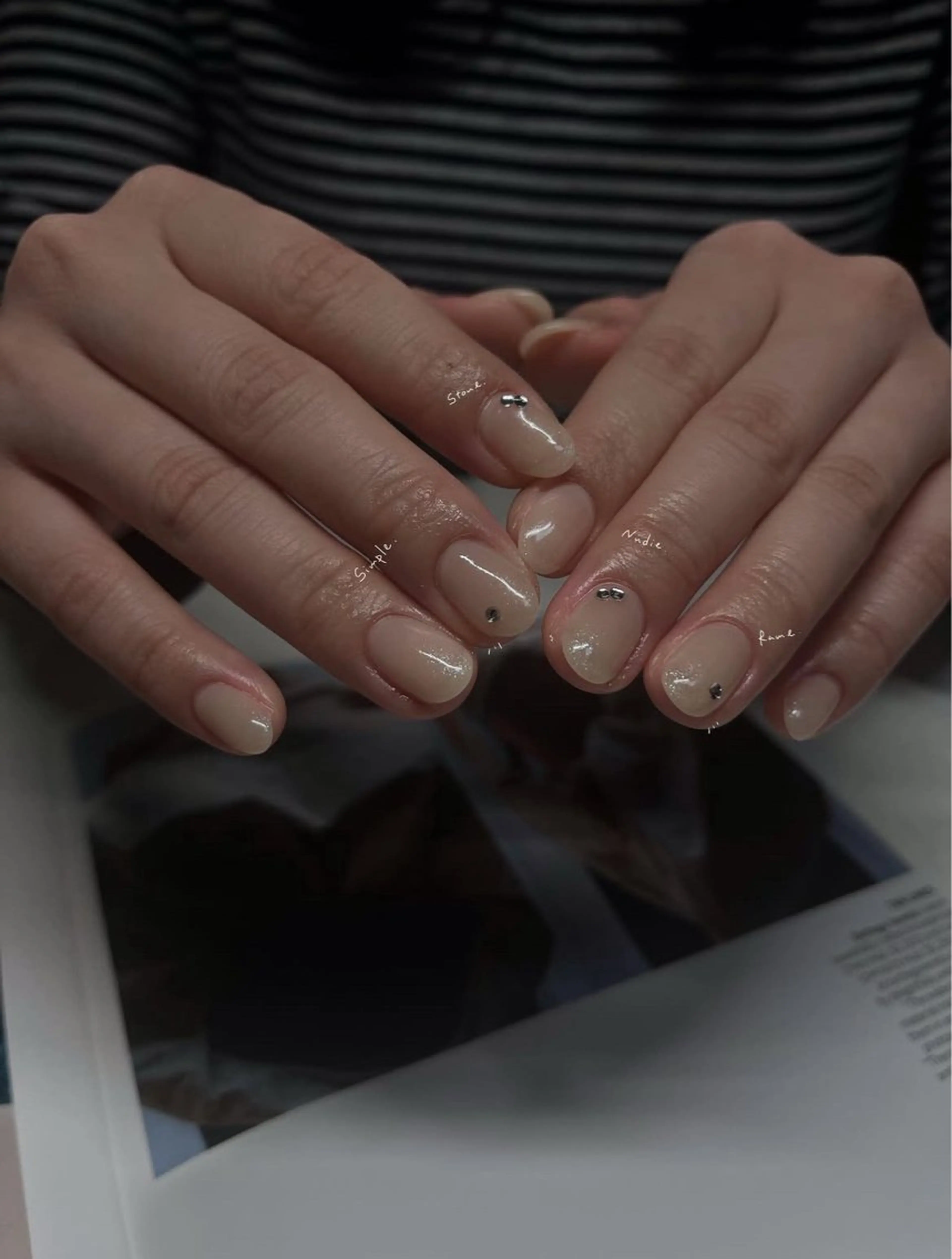 ネイル 氷ネイル・うるうるネイル ニュアンスネイル オフィスネイル シンプルネイル 春ネイル ハンドネイル &. momoのネイルデザイン