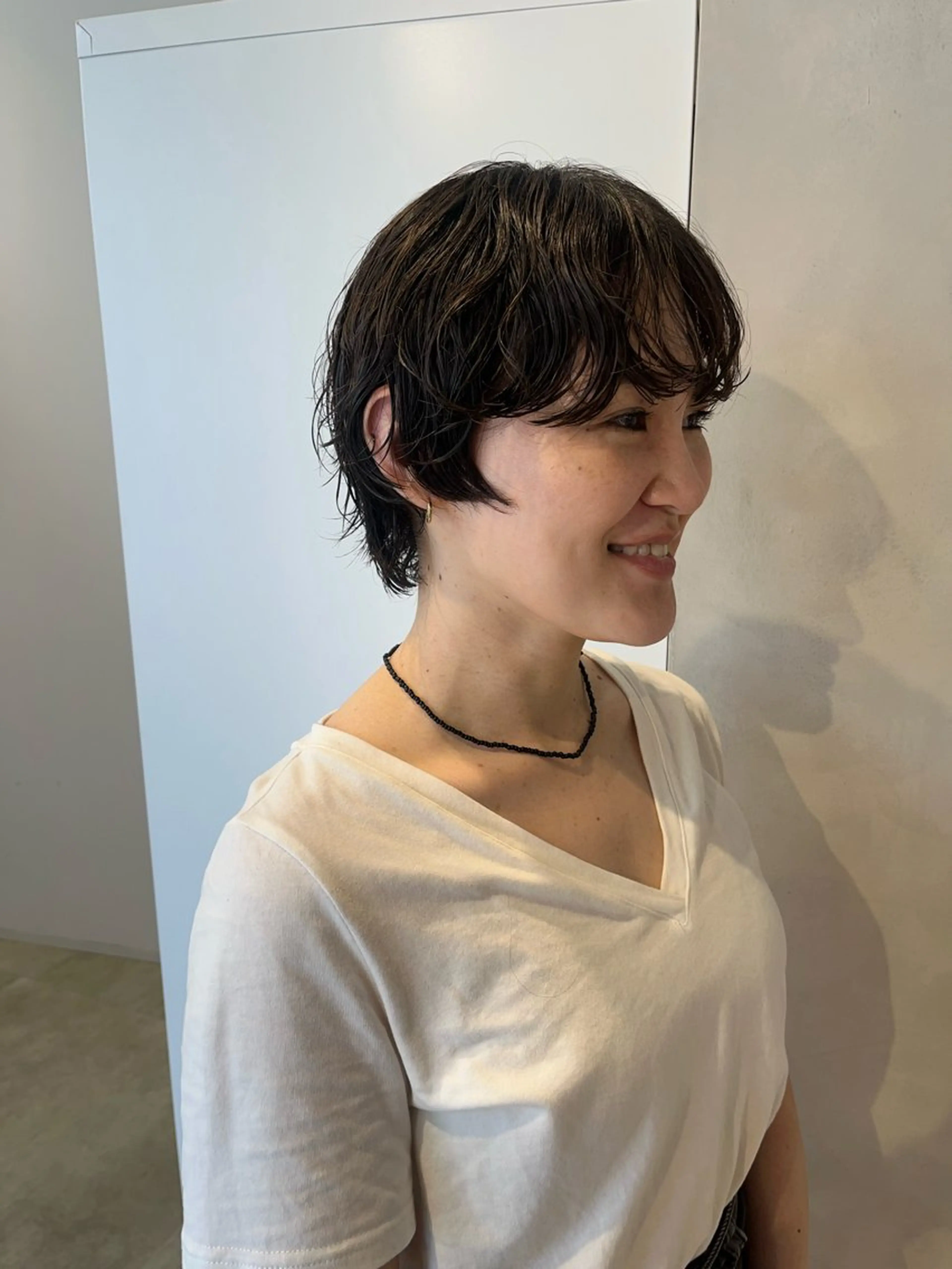 ショート パーマ カット パーマ トリートメント ボブ/ベージュ/ パーマ🪿近森ゆいのヘアスタイル