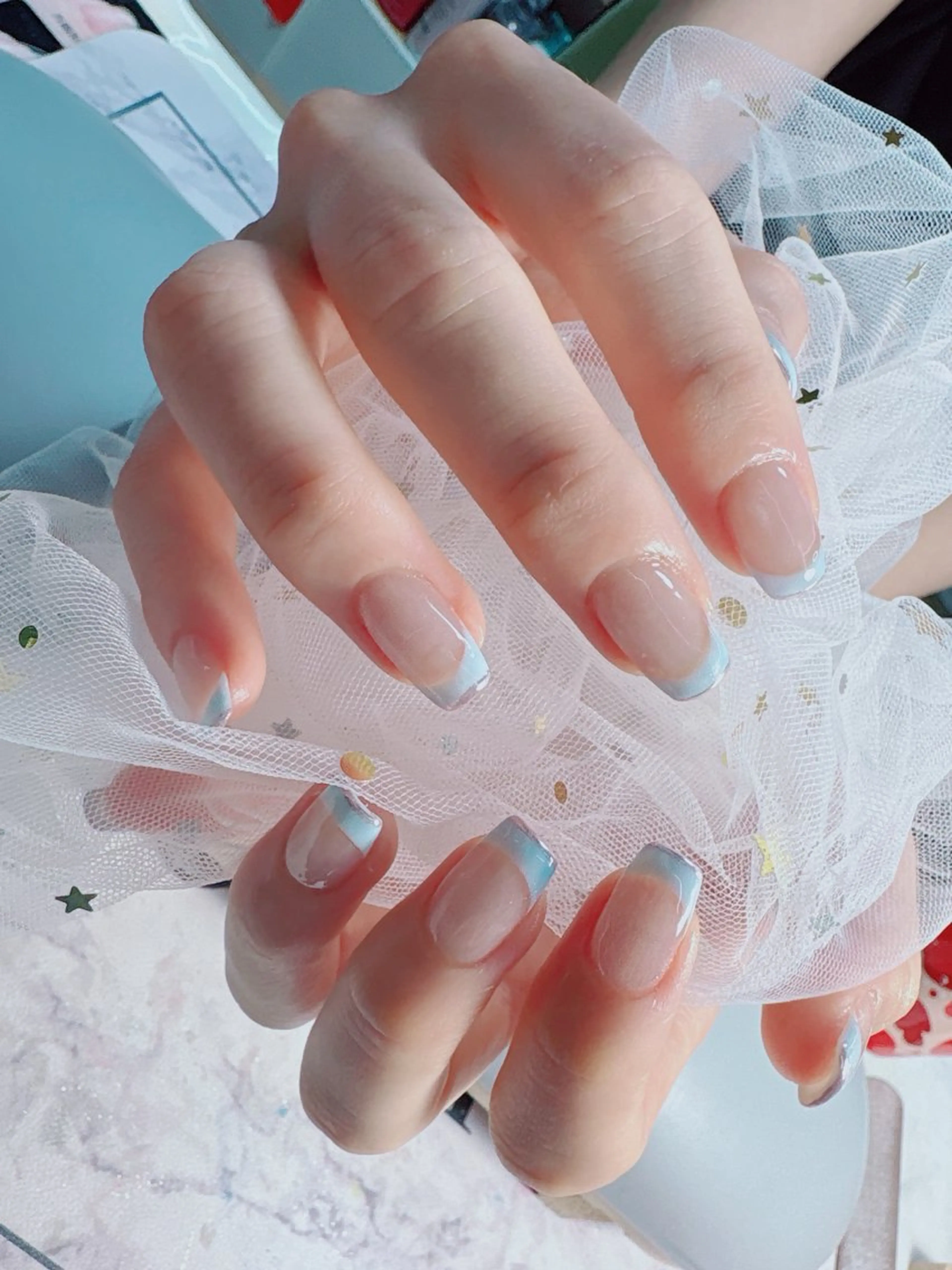 ネイル チークネイル フレンチネイル 韓国ネイル マグネットネイル ニュアンスネイル ハンドネイル Yuxi Beauty salon 【ユーシィー ビューティ サロン】所属・ユーシーネイルサロン 池田公園店のネイルデザイン