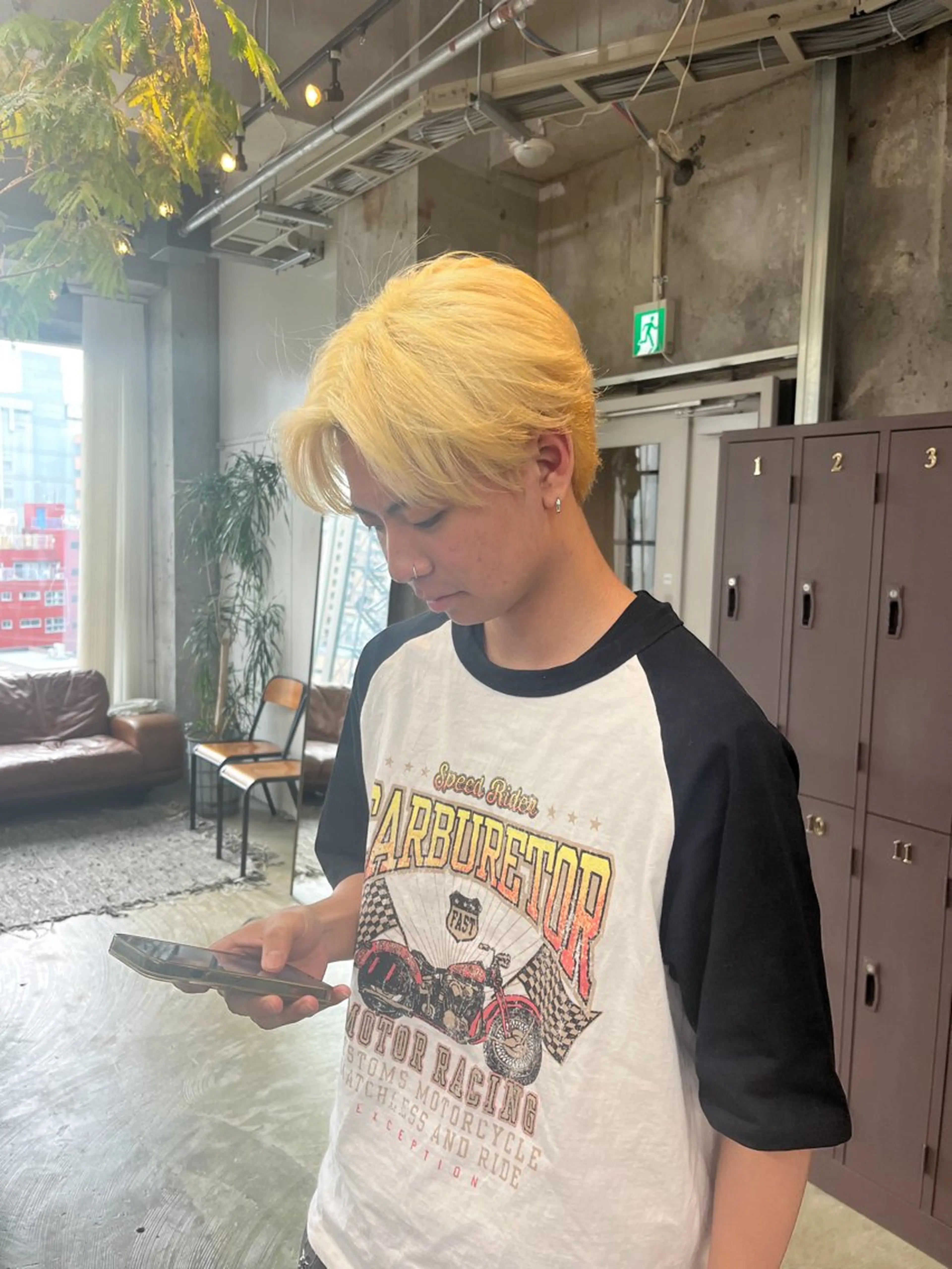 ショート カラー メンズ ブロンド ナガノリノ /ボブ/ ベージュ/暖色のヘアスタイル